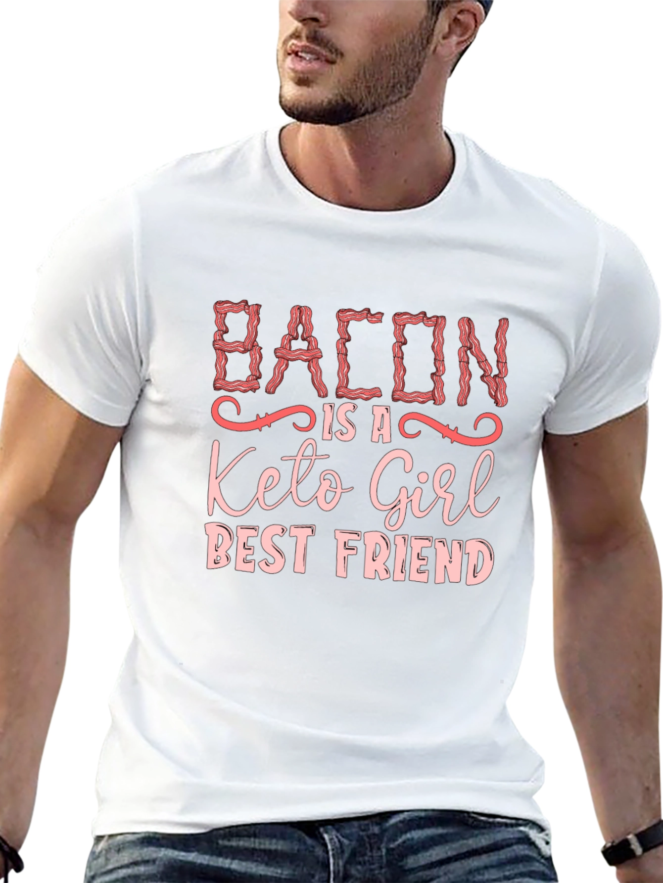Bacon Keto Girl Best Friend Graphic T-Shirt