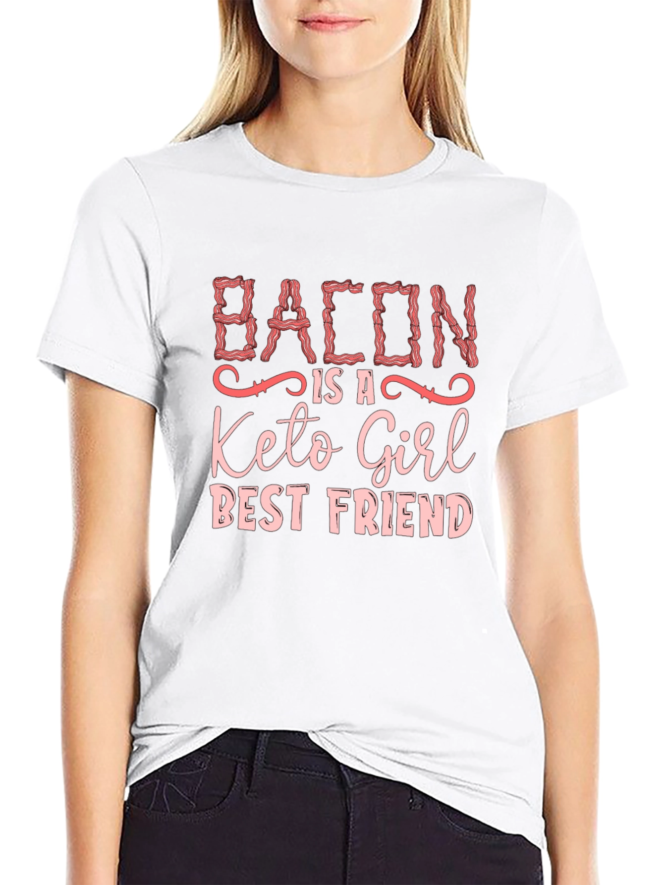 Bacon Keto Girl Best Friend Graphic T-Shirt