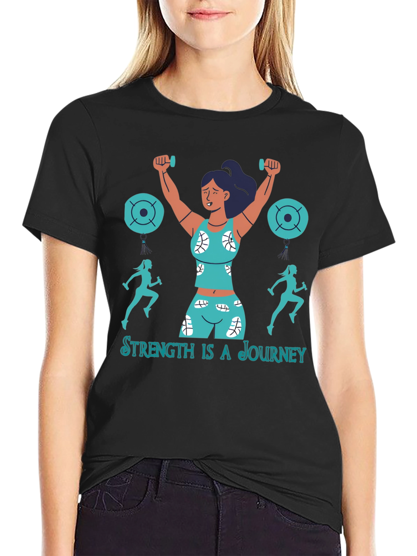 Strength is a Journey Graphic T-Shirt - Fitness Design
