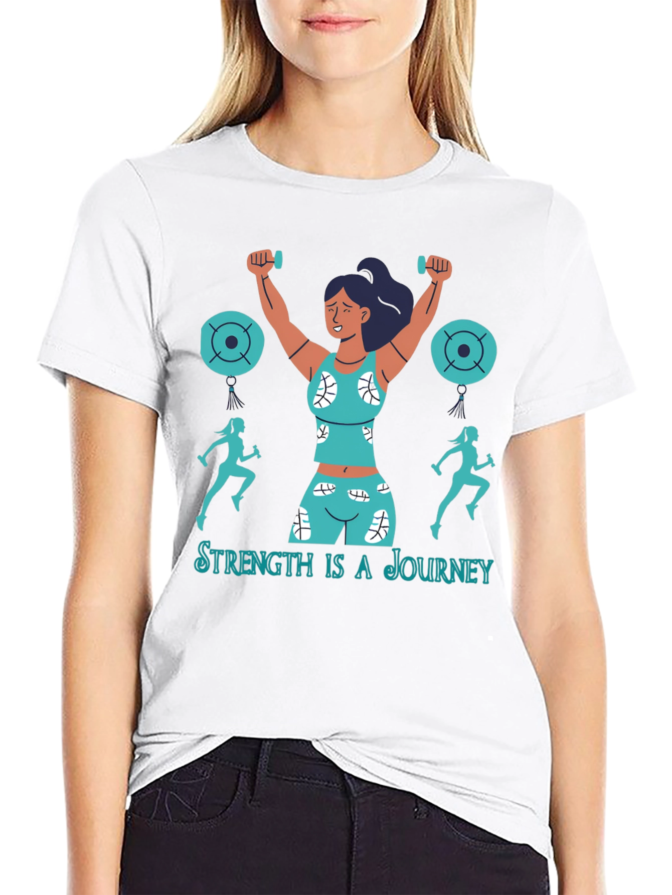 Strength is a Journey Graphic T-Shirt - Fitness Design