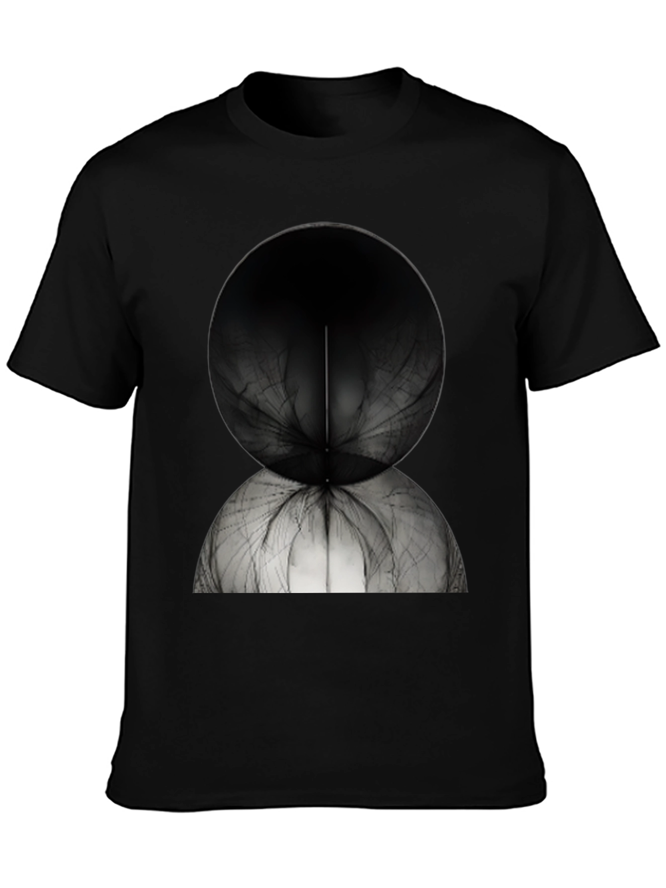 Abstract Spherical Design Tee - Modern Black T-Shirt
