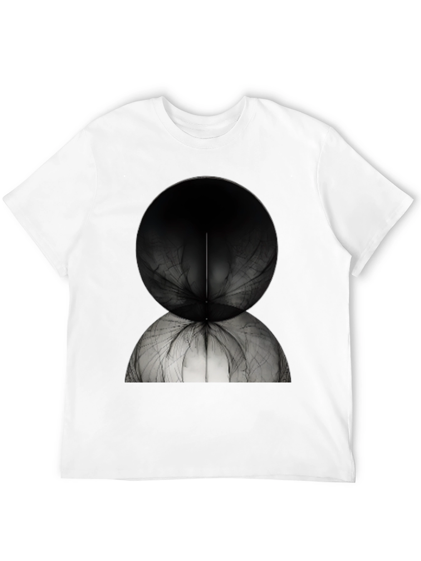 Abstract Spherical Design Tee - Modern Black T-Shirt