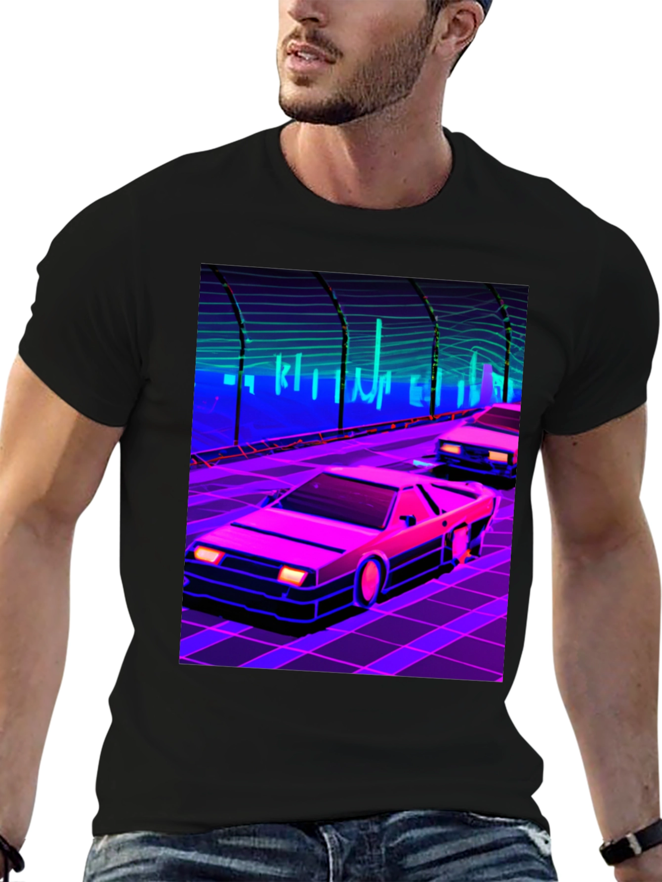 Retro Wave Car T-Shirt - Synthwave Style