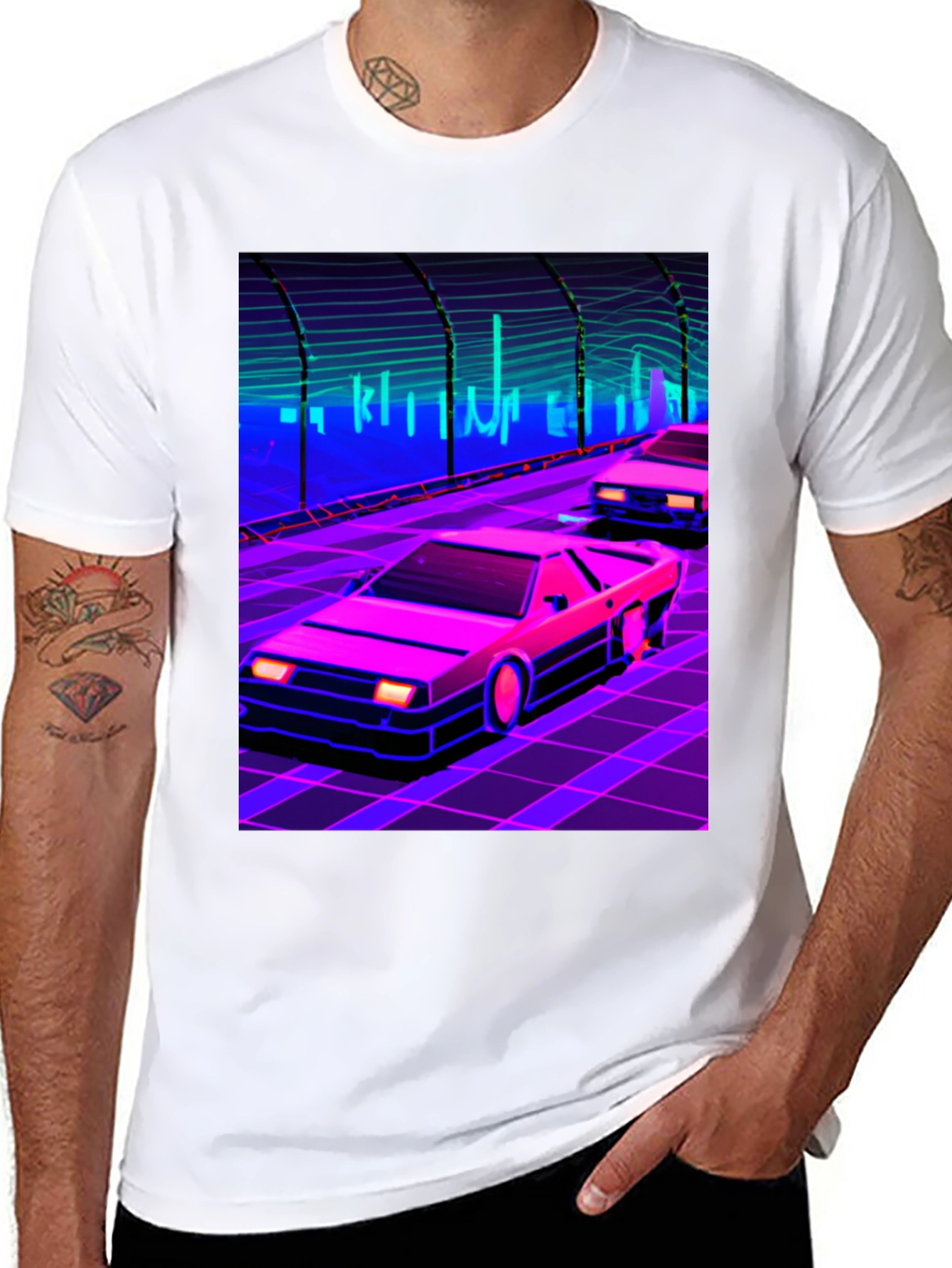Retro Wave Car T-Shirt - Synthwave Style