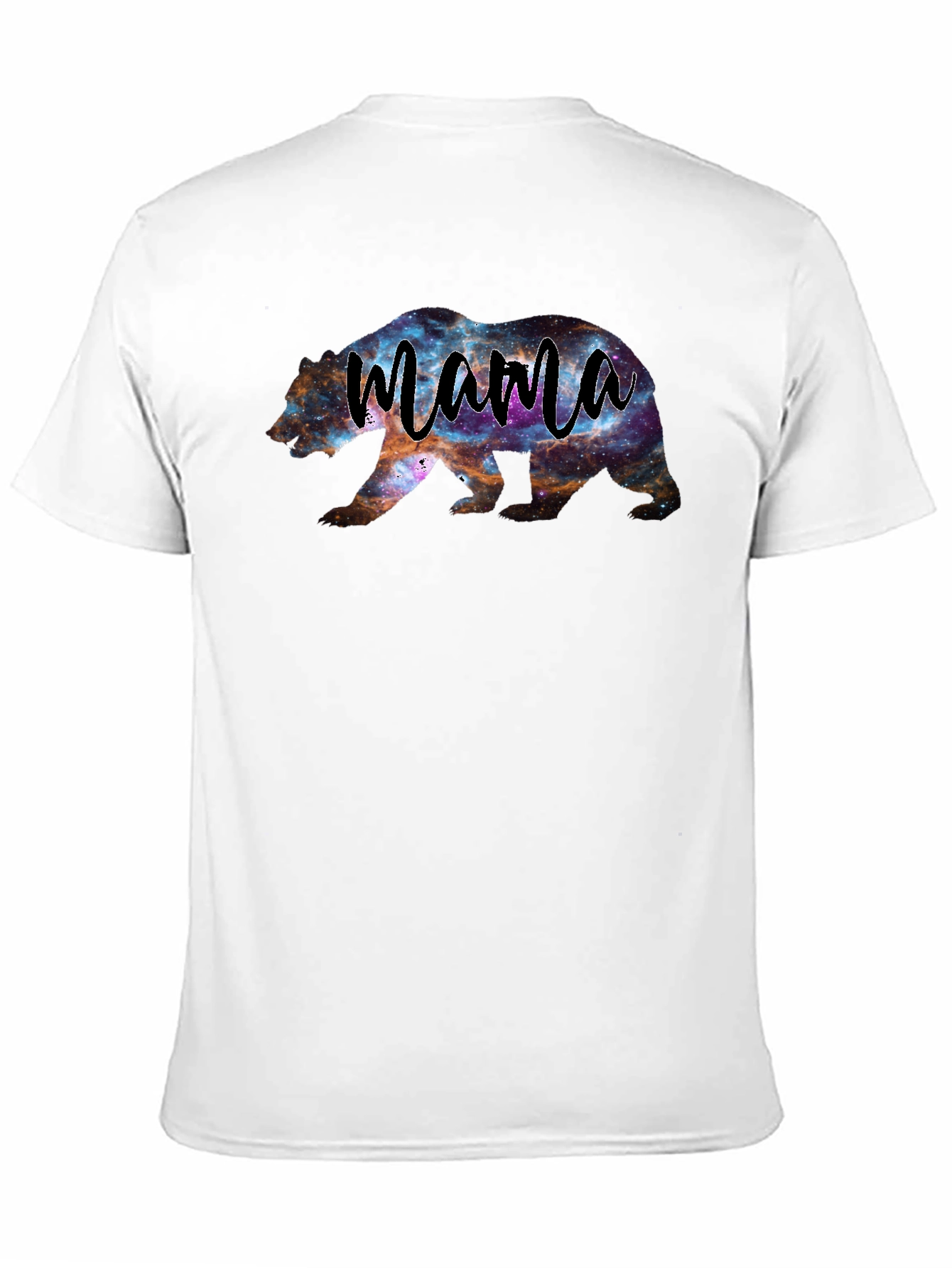 Mama Bear Galaxy Print Black T-Shirt
