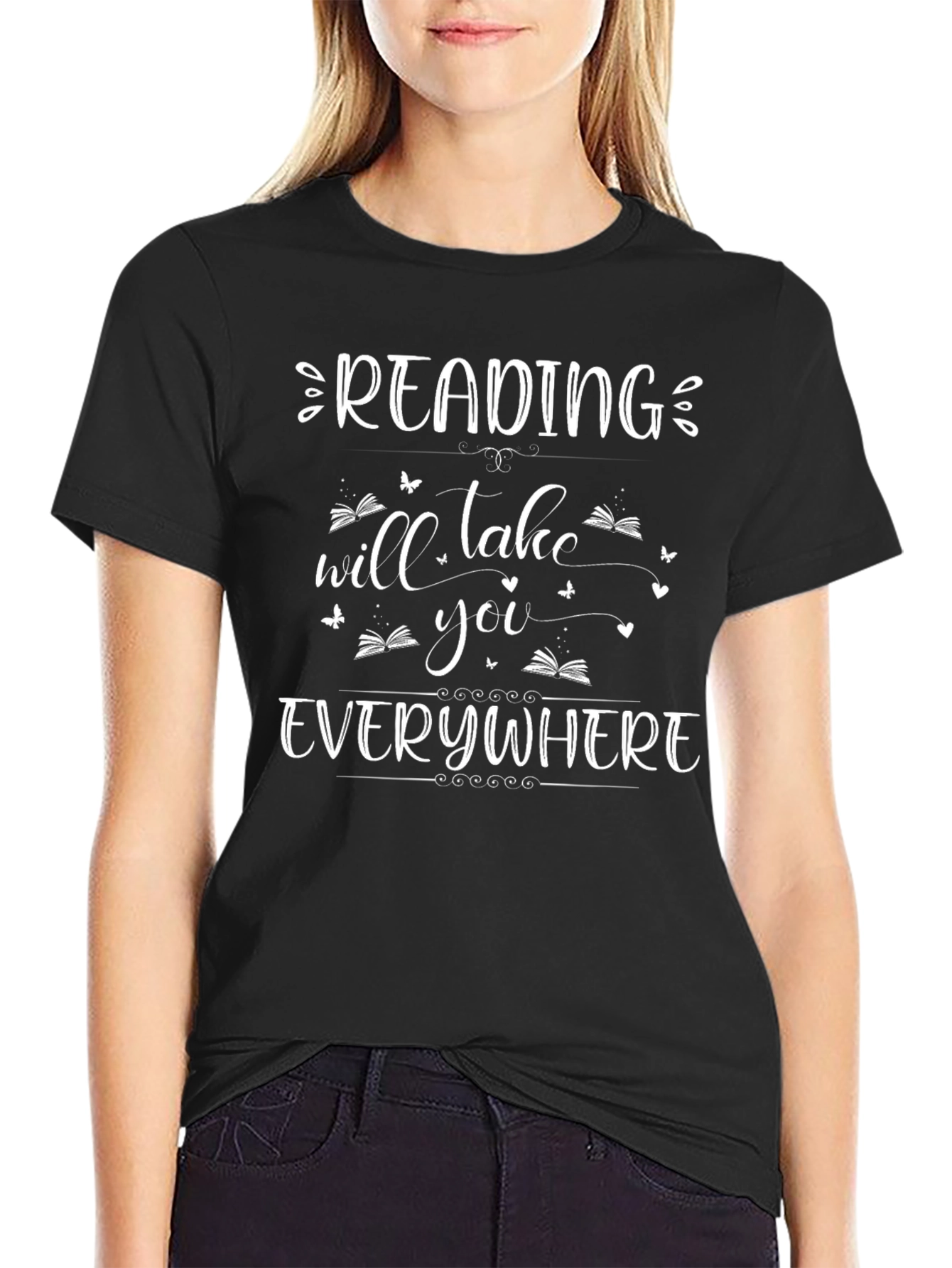 Reading Will Take You Everywhere Black T-Shirt