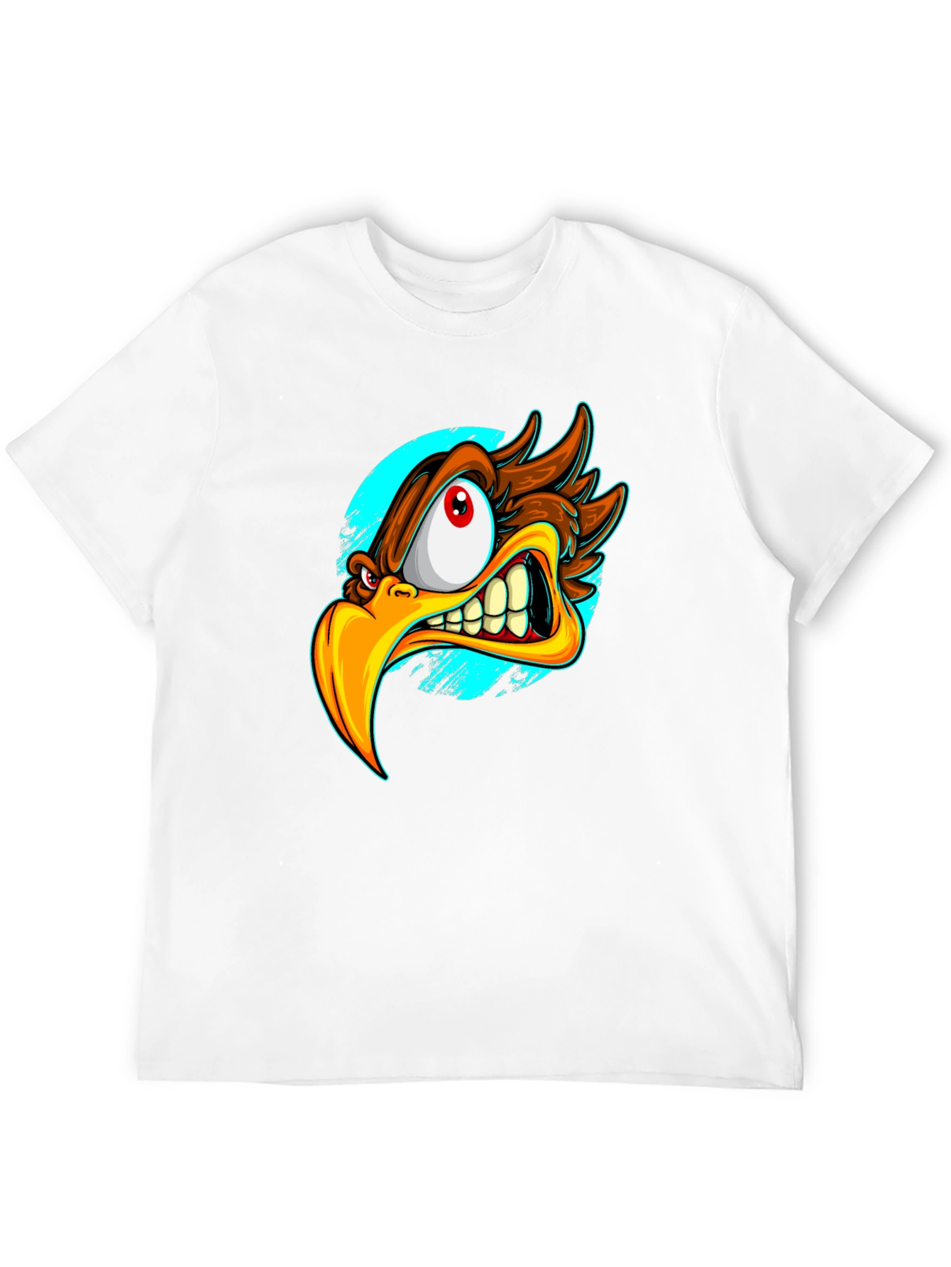 Angry Eagle Graphic T-Shirt - Bold Cartoon Bird Design