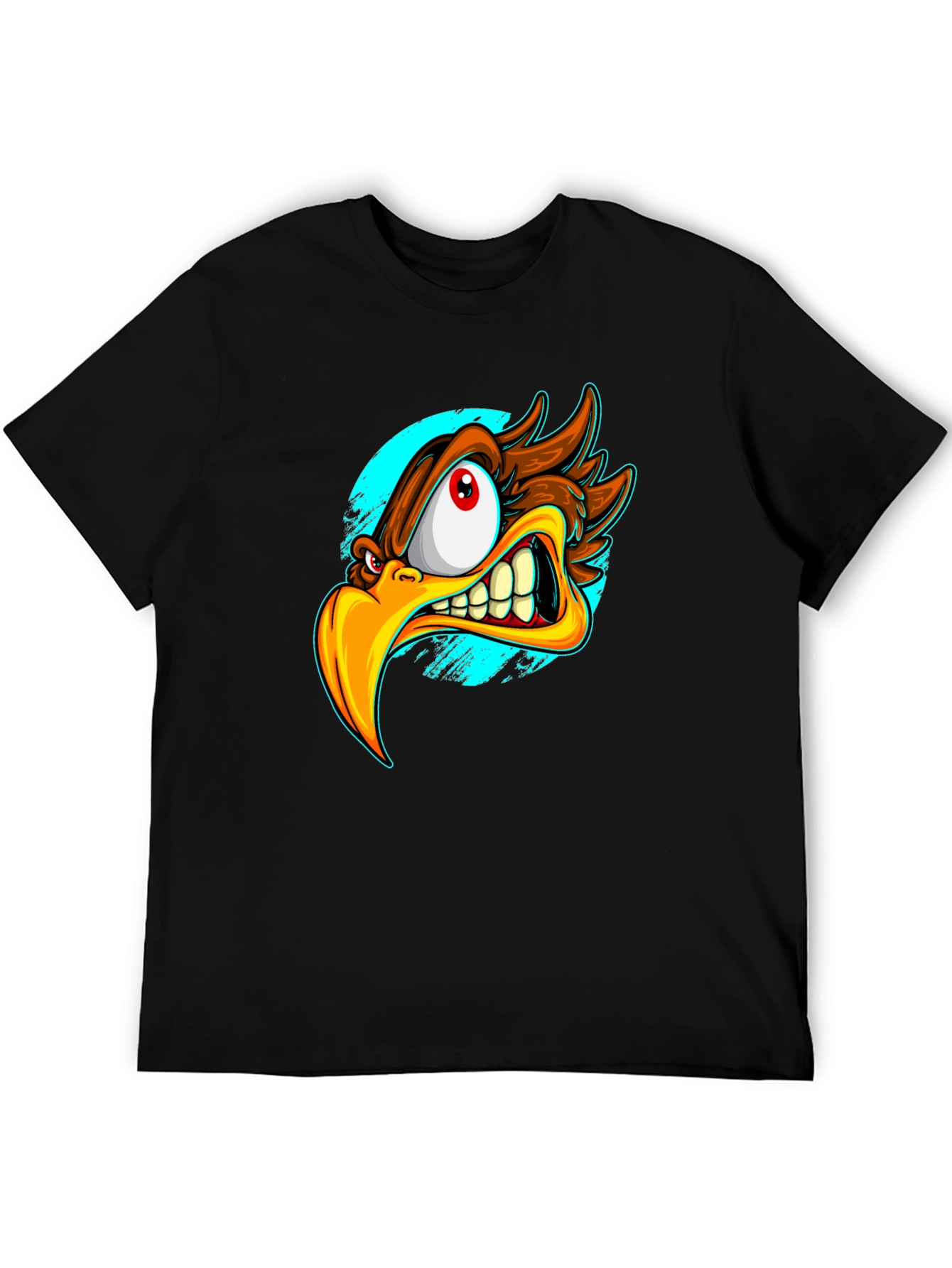 Angry Eagle Graphic T-Shirt - Bold Cartoon Bird Design
