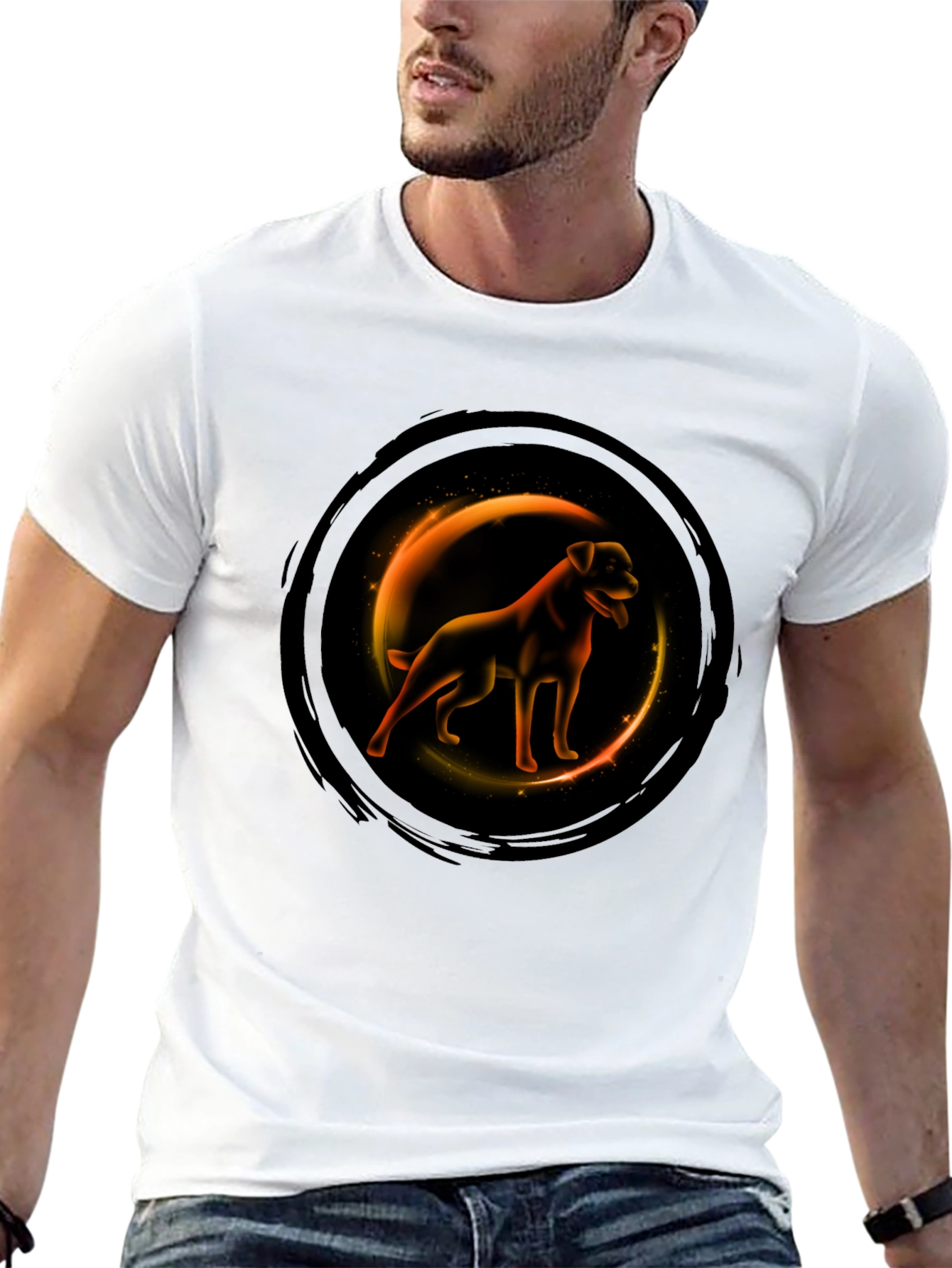 Dog Graphic T-Shirt - Round Design