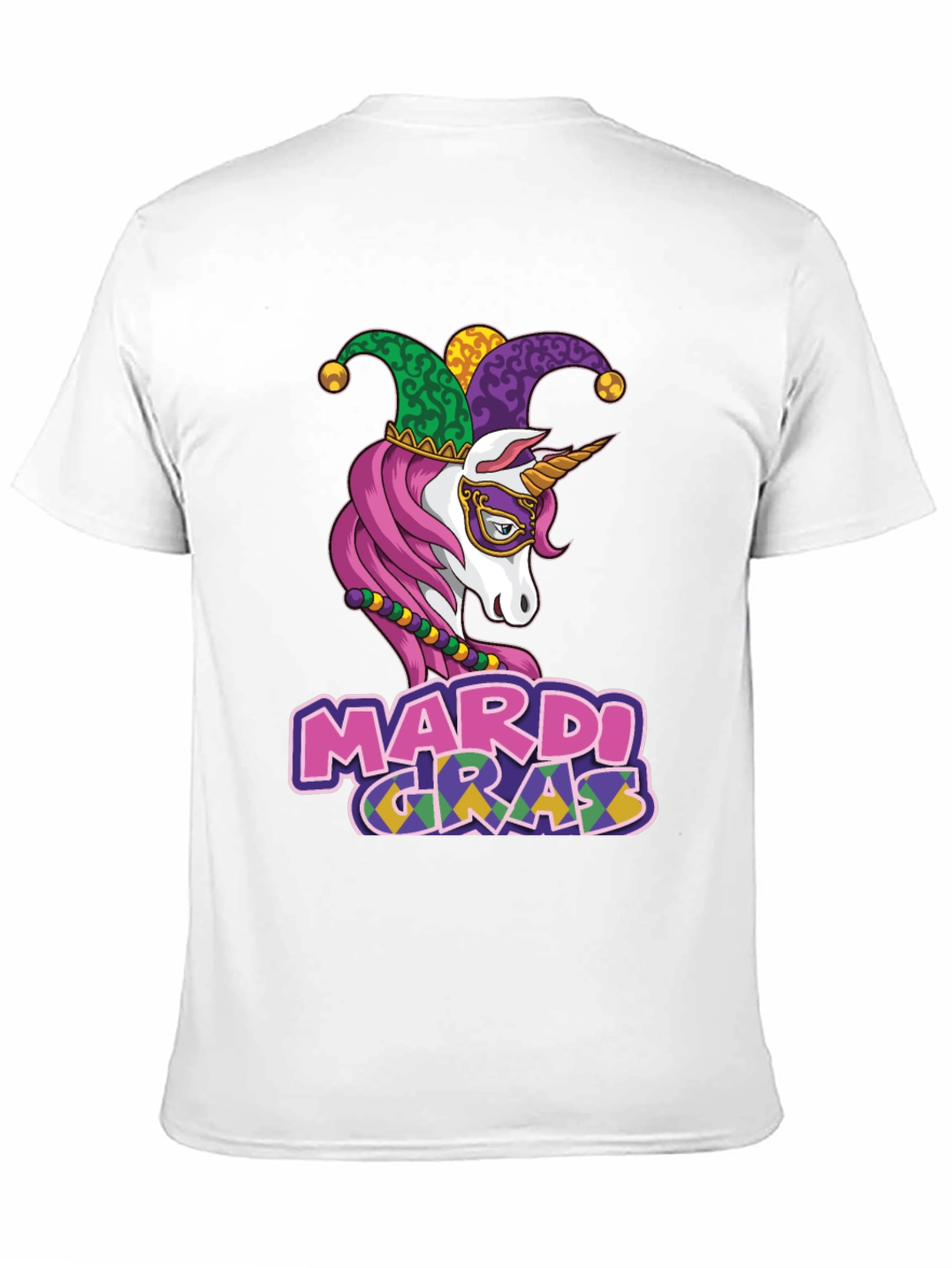 Mardi Gras Unicorn Graphic T-Shirt
