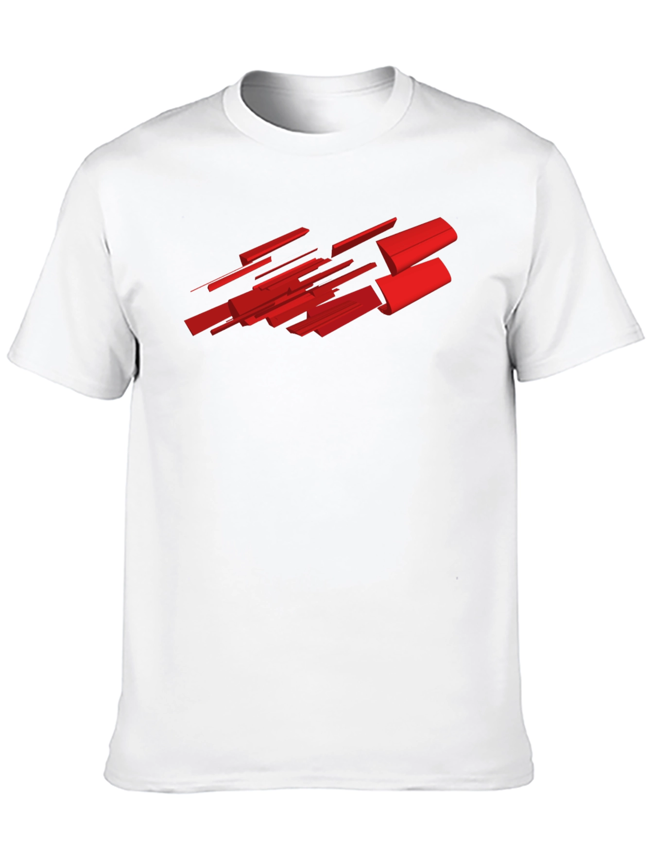 Abstract Red Graphic Black T-Shirt