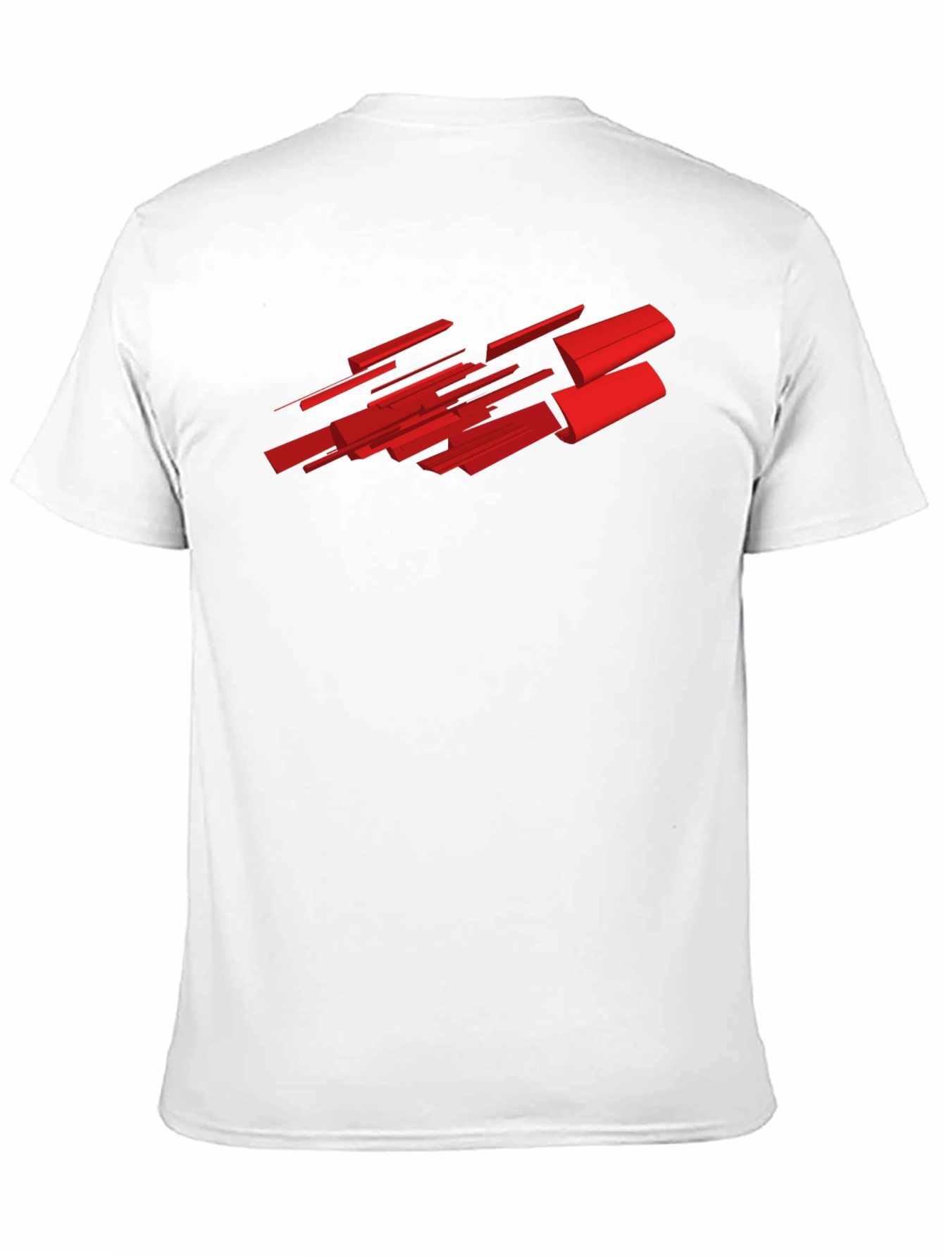 Abstract Red Graphic Black T-Shirt