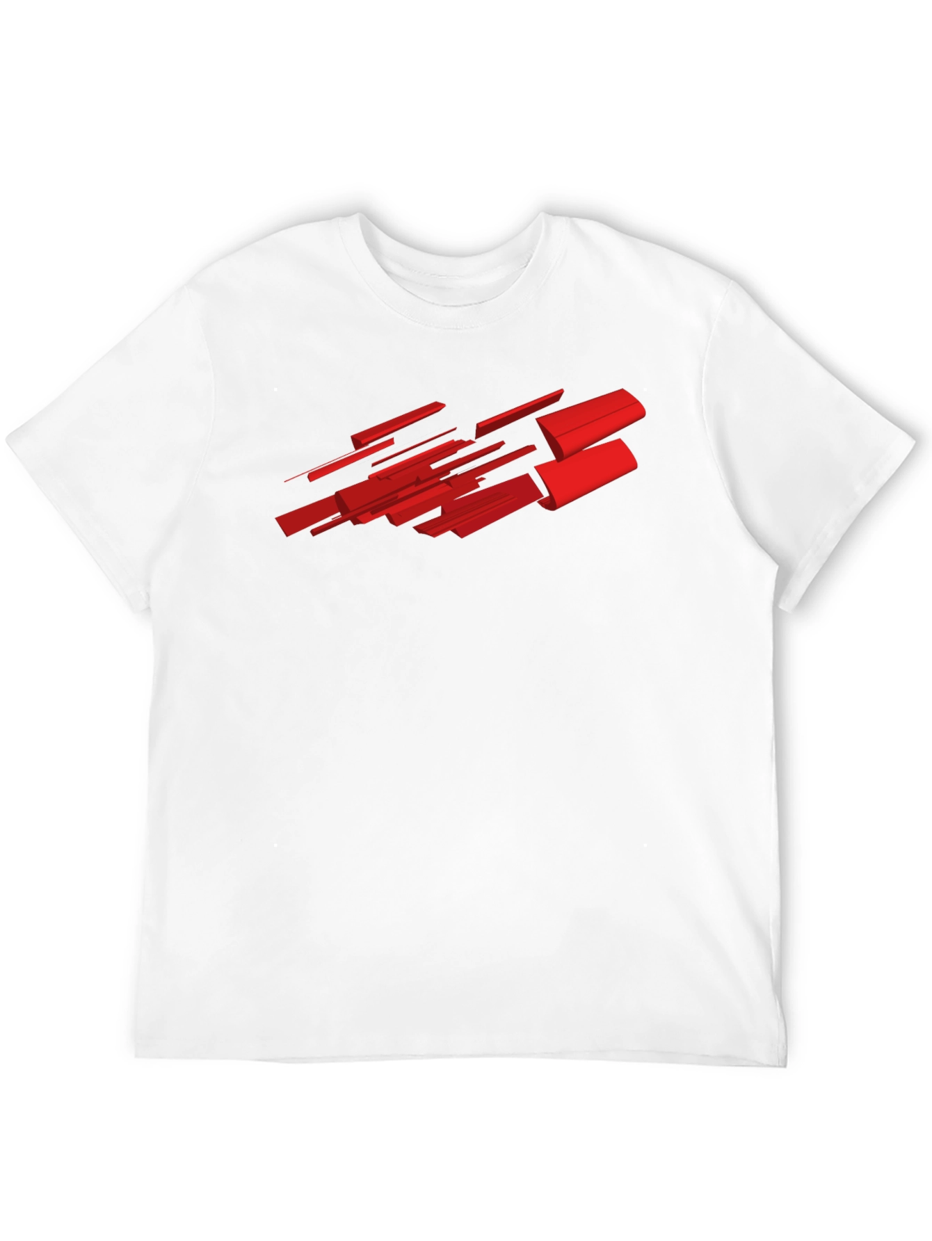 Abstract Red Graphic Black T-Shirt