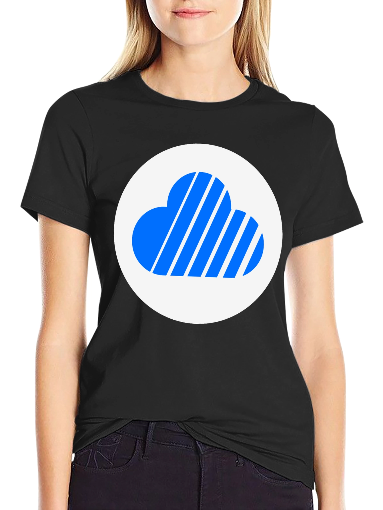 Cloud Logo Black T-Shirt - Modern Style