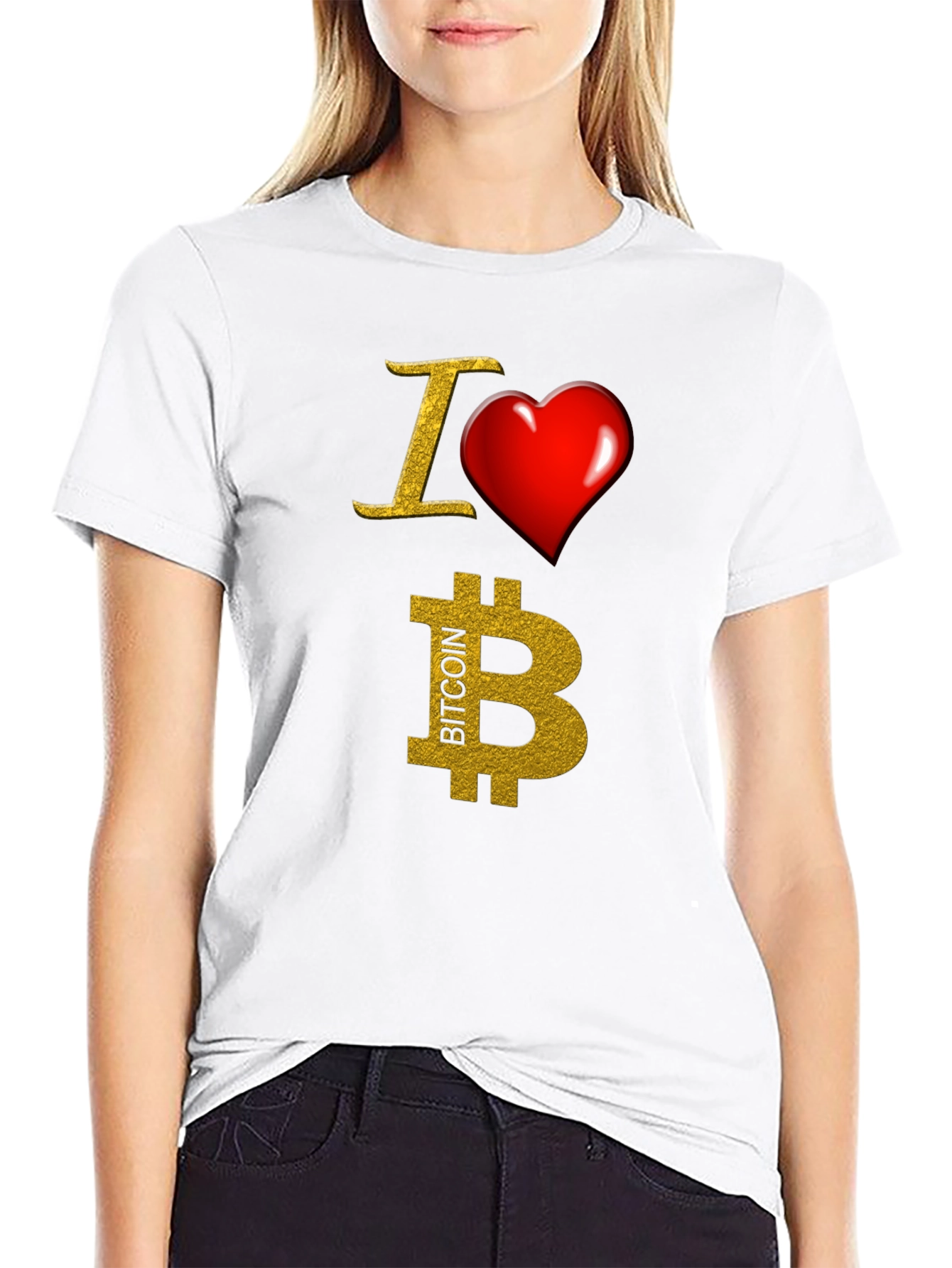 I Heart Bitcoin Black T-Shirt