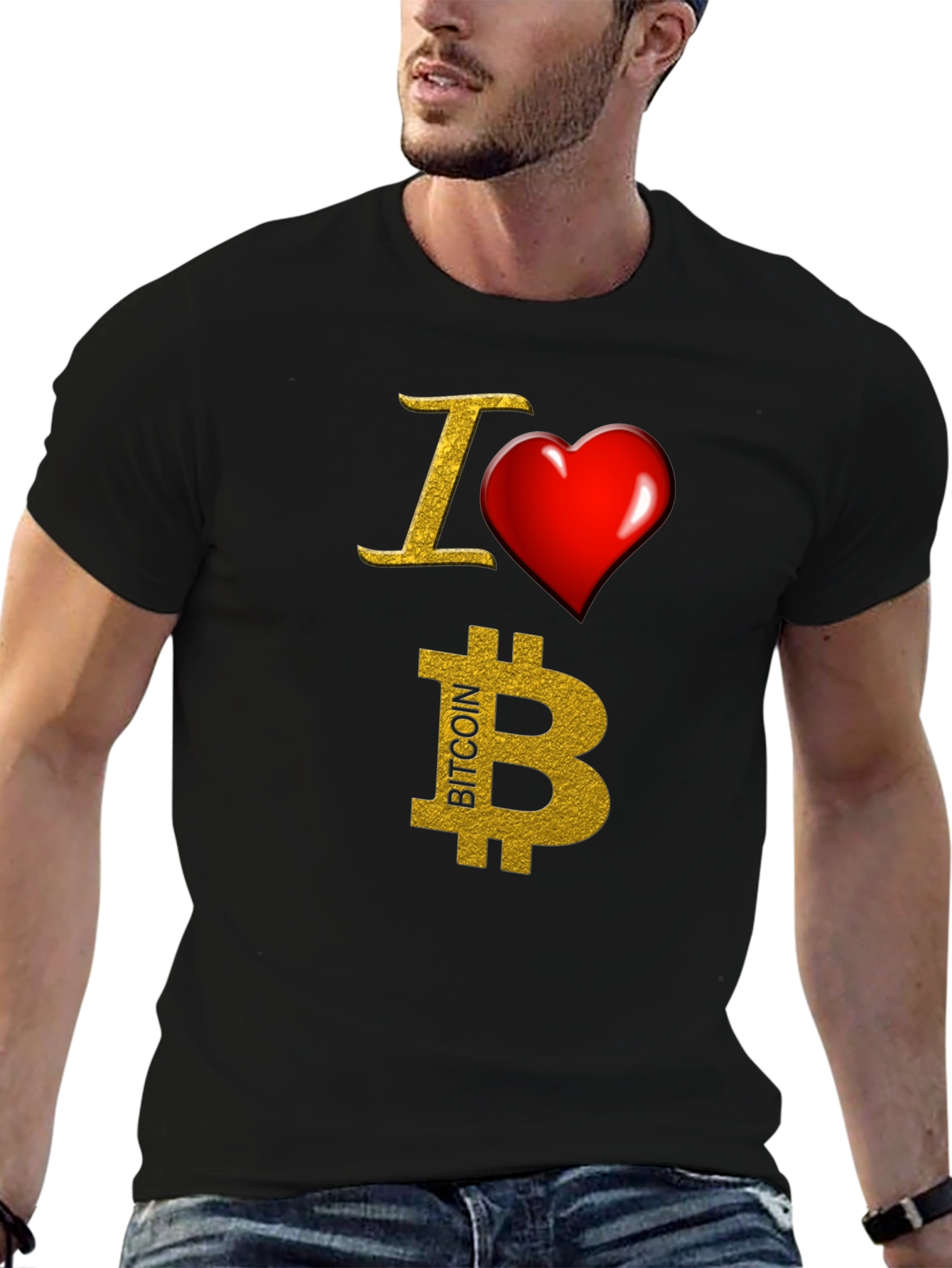 I Heart Bitcoin Black T-Shirt