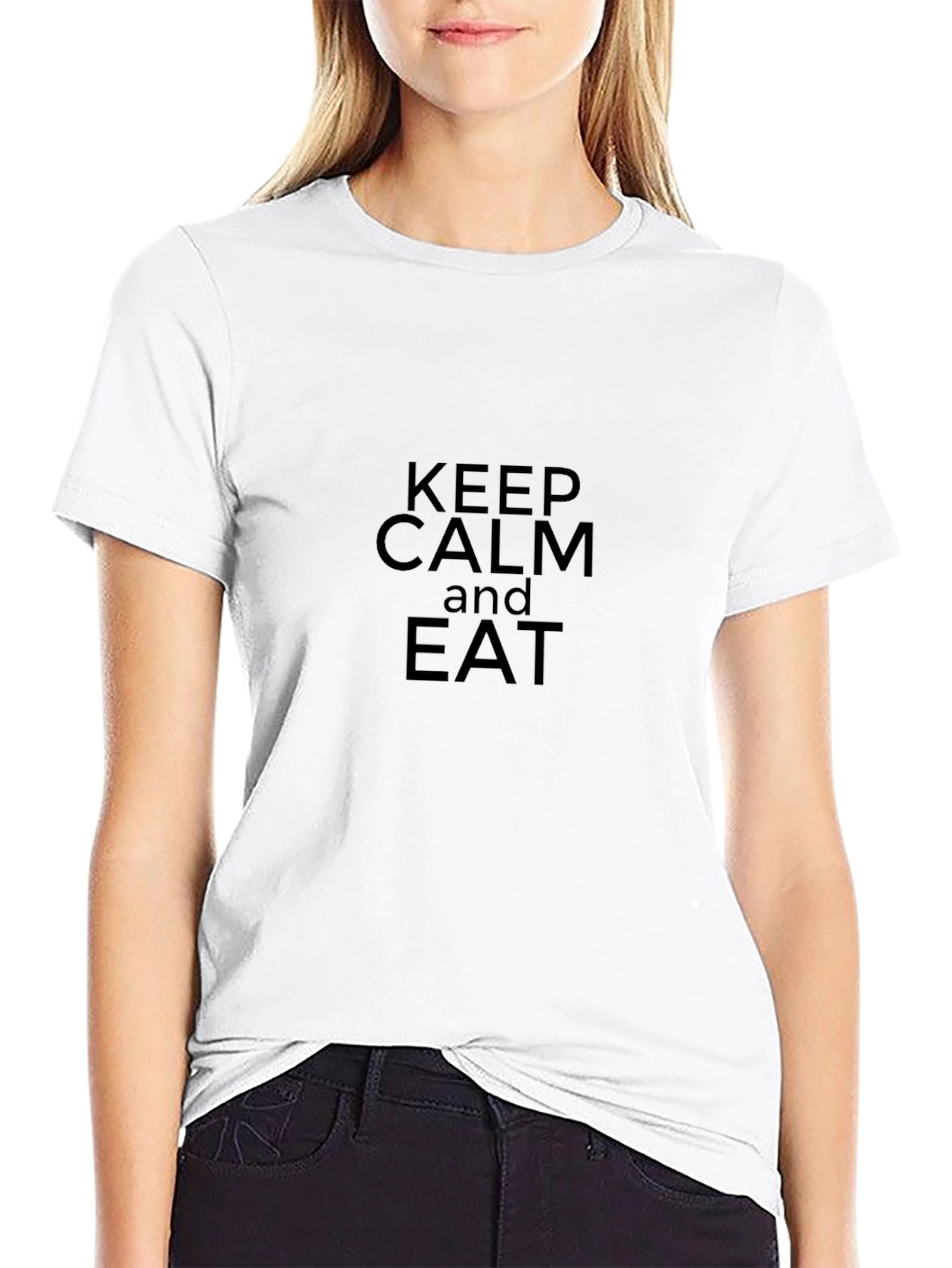 Keep Calm and Eat Black T-Shirt