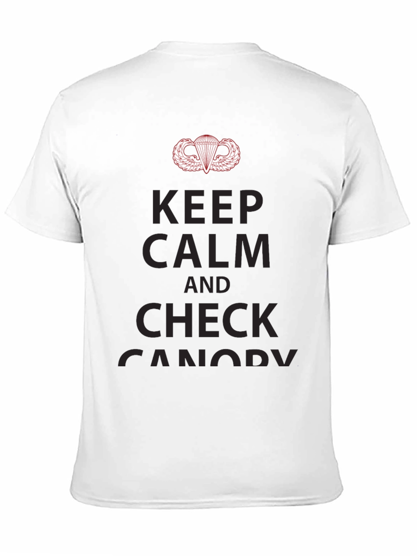 Keep Calm & Check Canopy Black T-Shirt