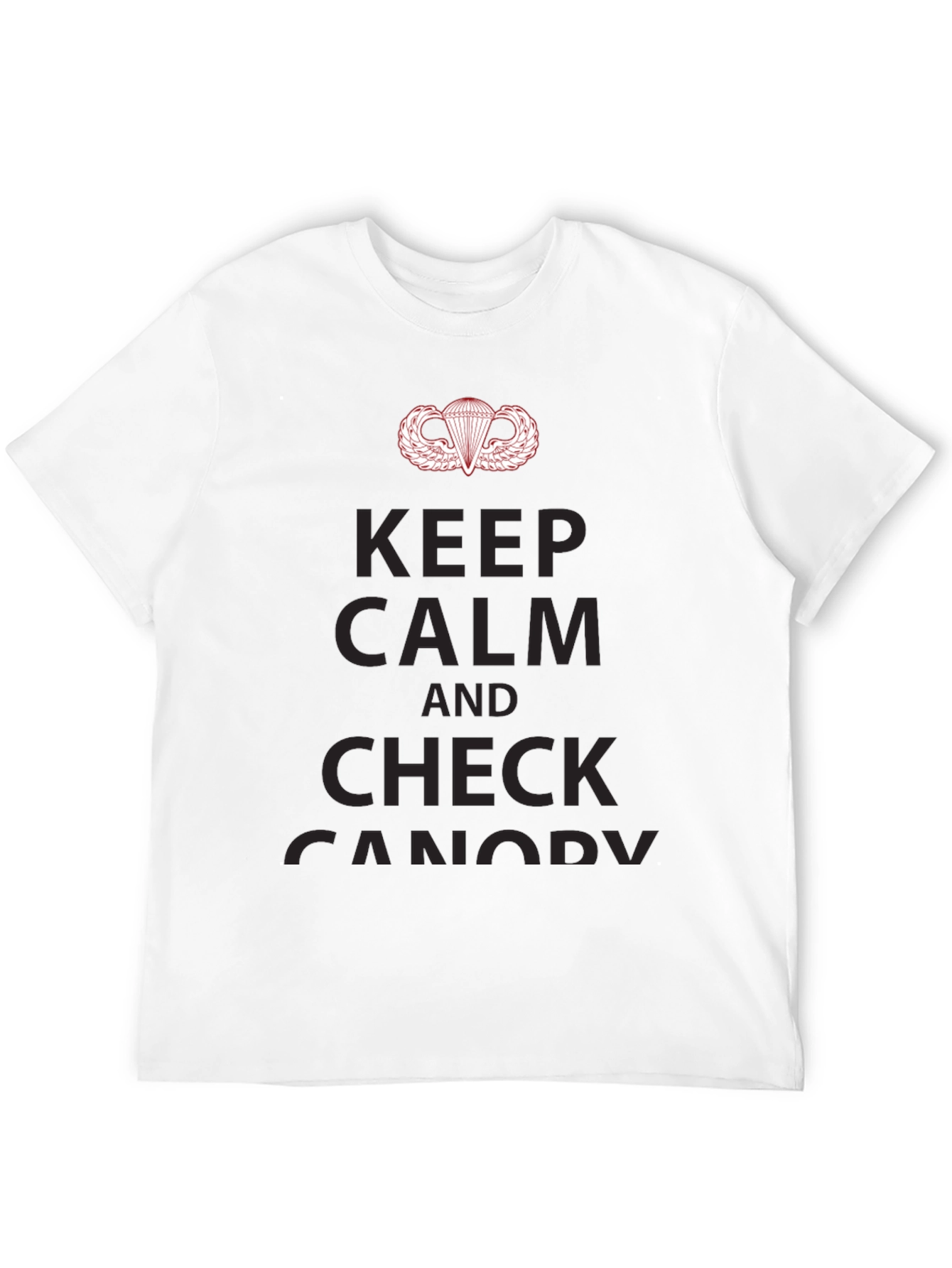 Keep Calm & Check Canopy Black T-Shirt
