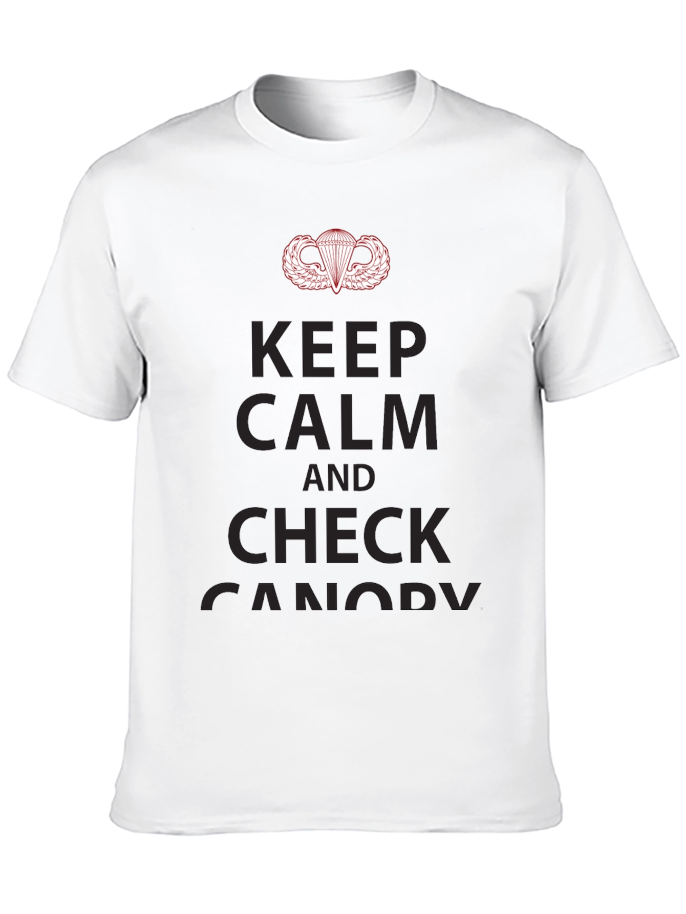 Keep Calm & Check Canopy Black T-Shirt