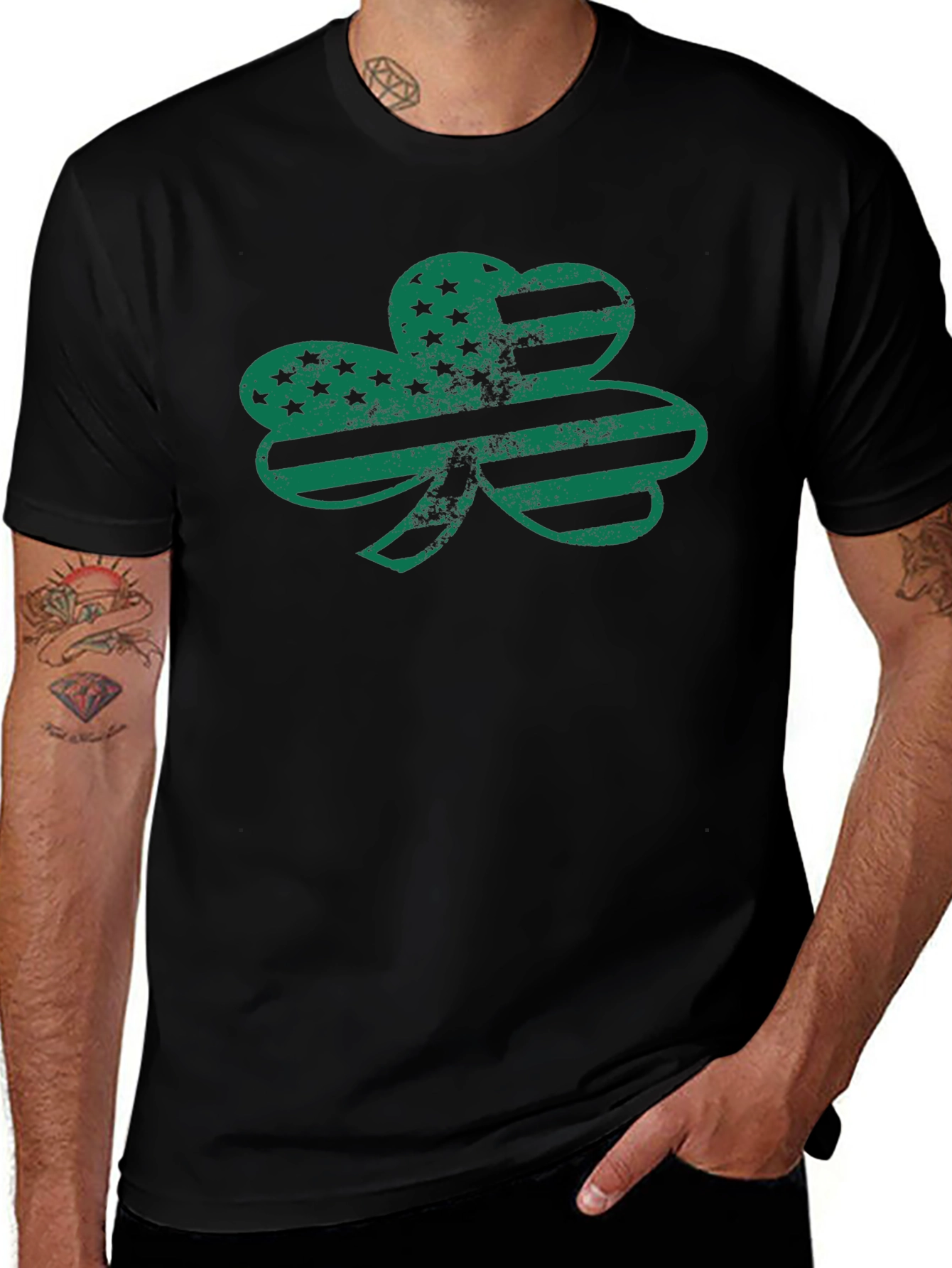 Patriotic Shamrock Graphic Tee - St. Patricks Day Shirt