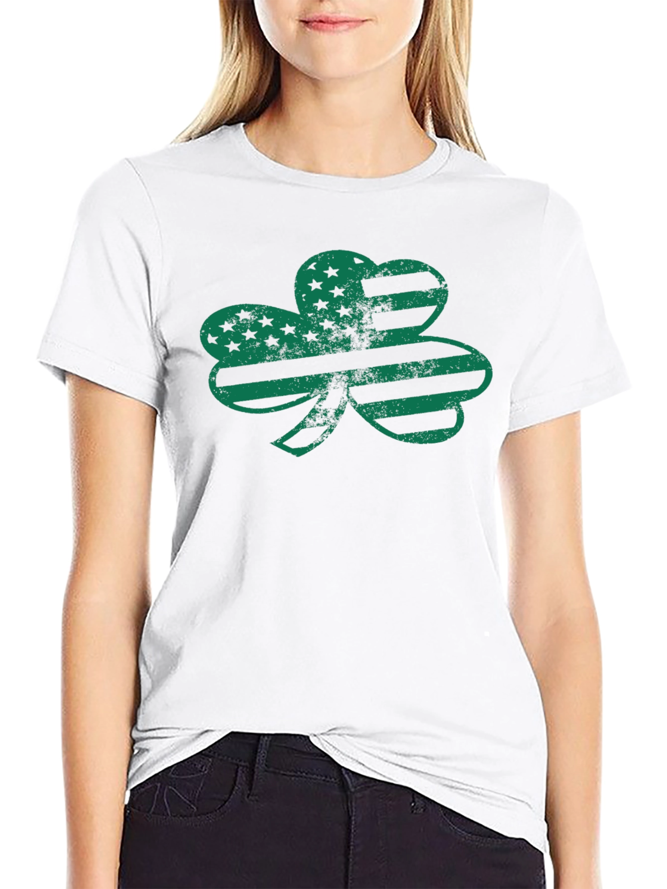 Patriotic Shamrock Graphic Tee - St. Patricks Day Shirt