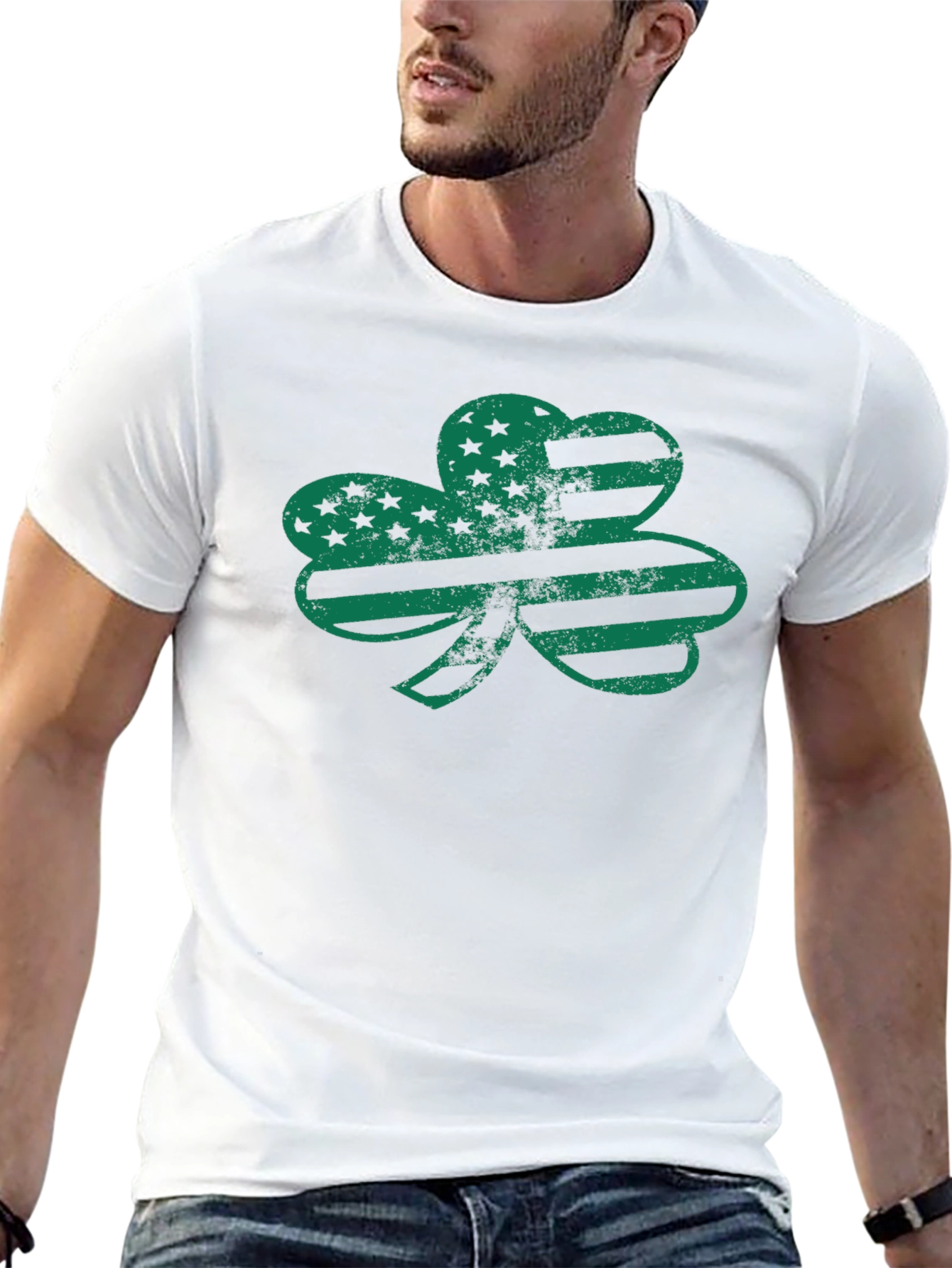Patriotic Shamrock Graphic Tee - St. Patricks Day Shirt