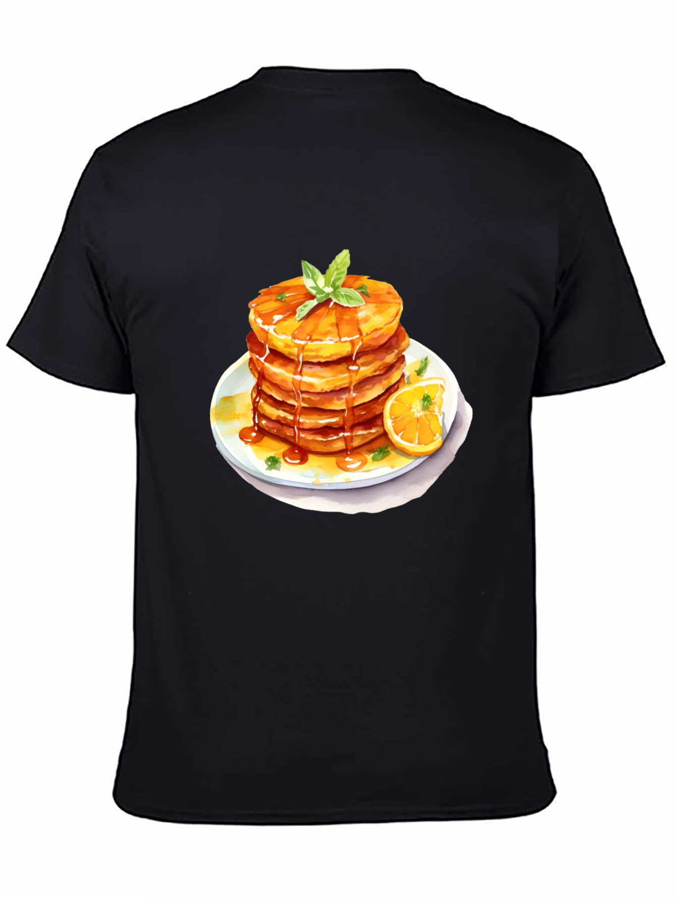 Pancake Stack Graphic Tee - Breakfast Lovers Black T-Shirt