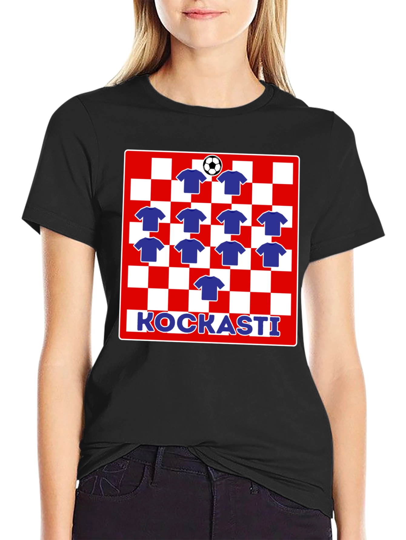 Croatia Football Fan T-Shirt - Croatian Checkered Design