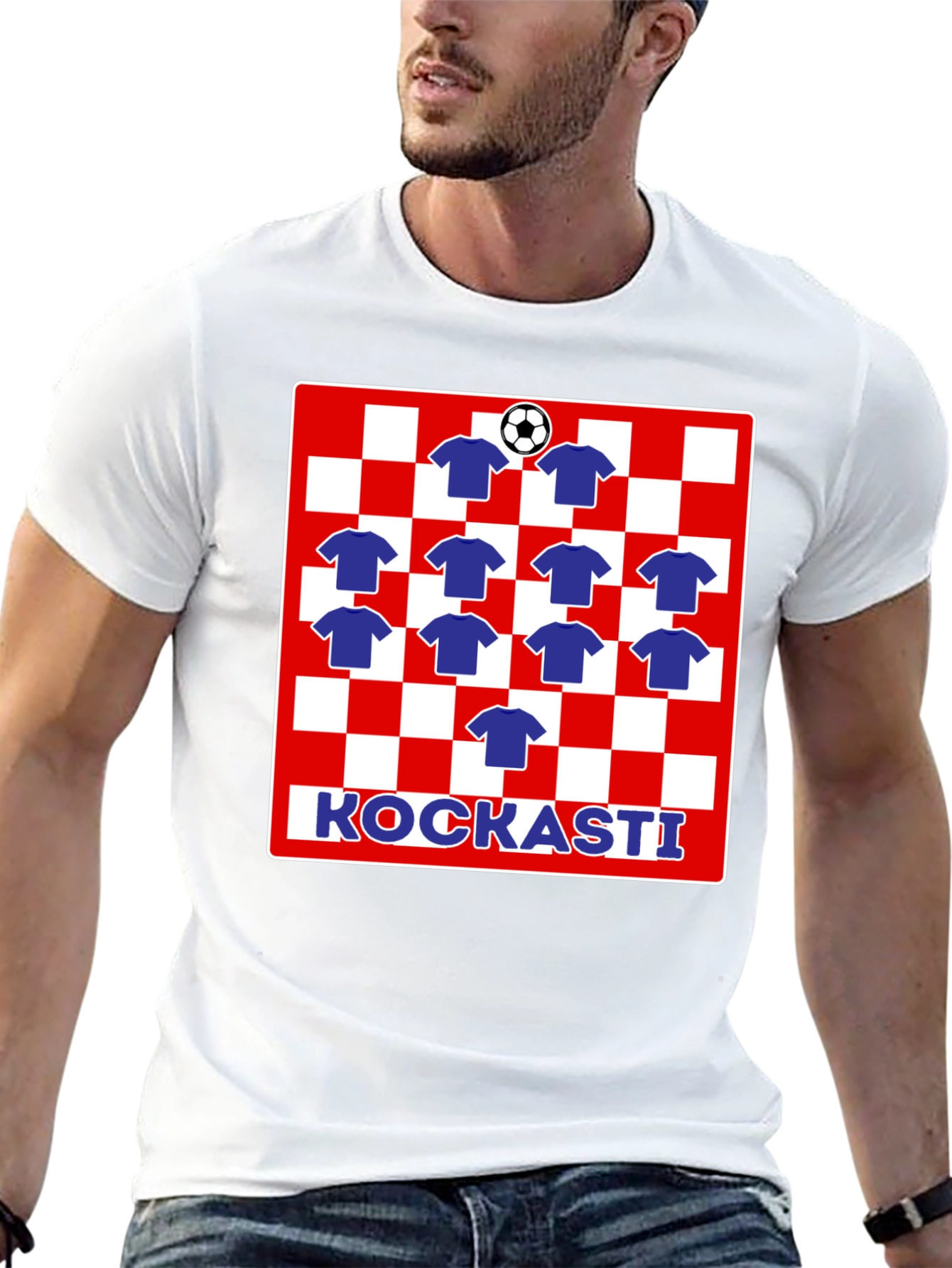 Croatia Football Fan T-Shirt - Croatian Checkered Design