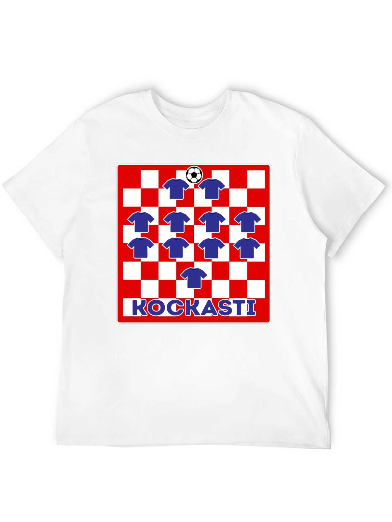 Croatia Football Fan T-Shirt - Croatian Checkered Design