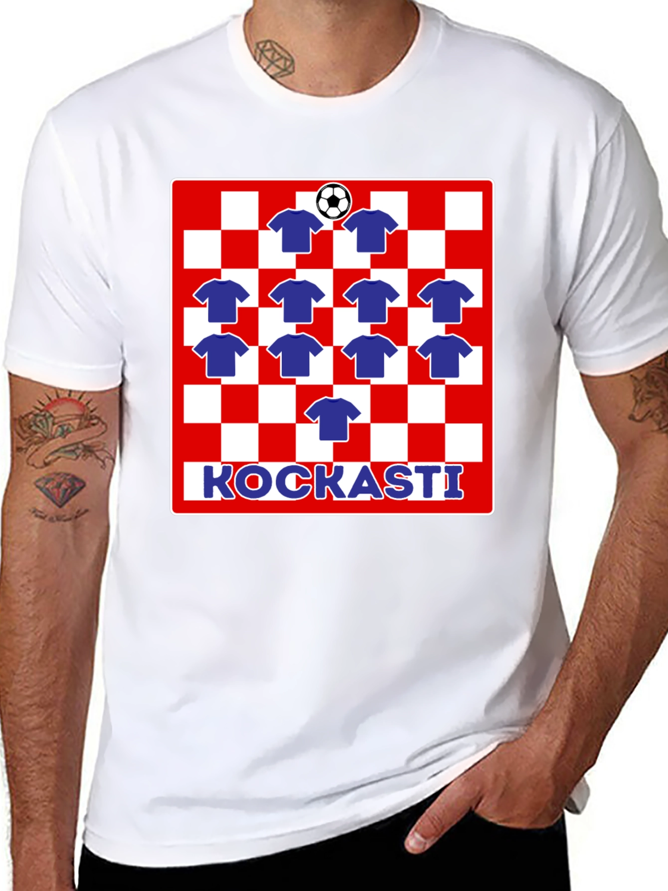 Croatia Football Fan T-Shirt - Croatian Checkered Design