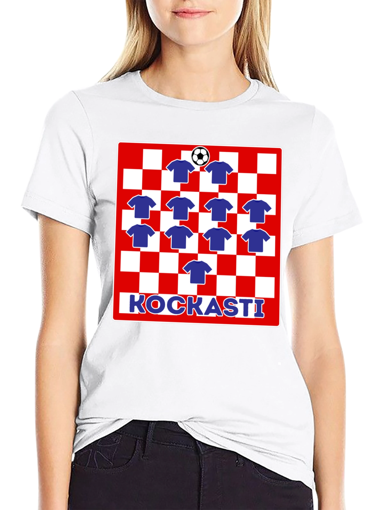 Croatia Football Fan T-Shirt - Croatian Checkered Design