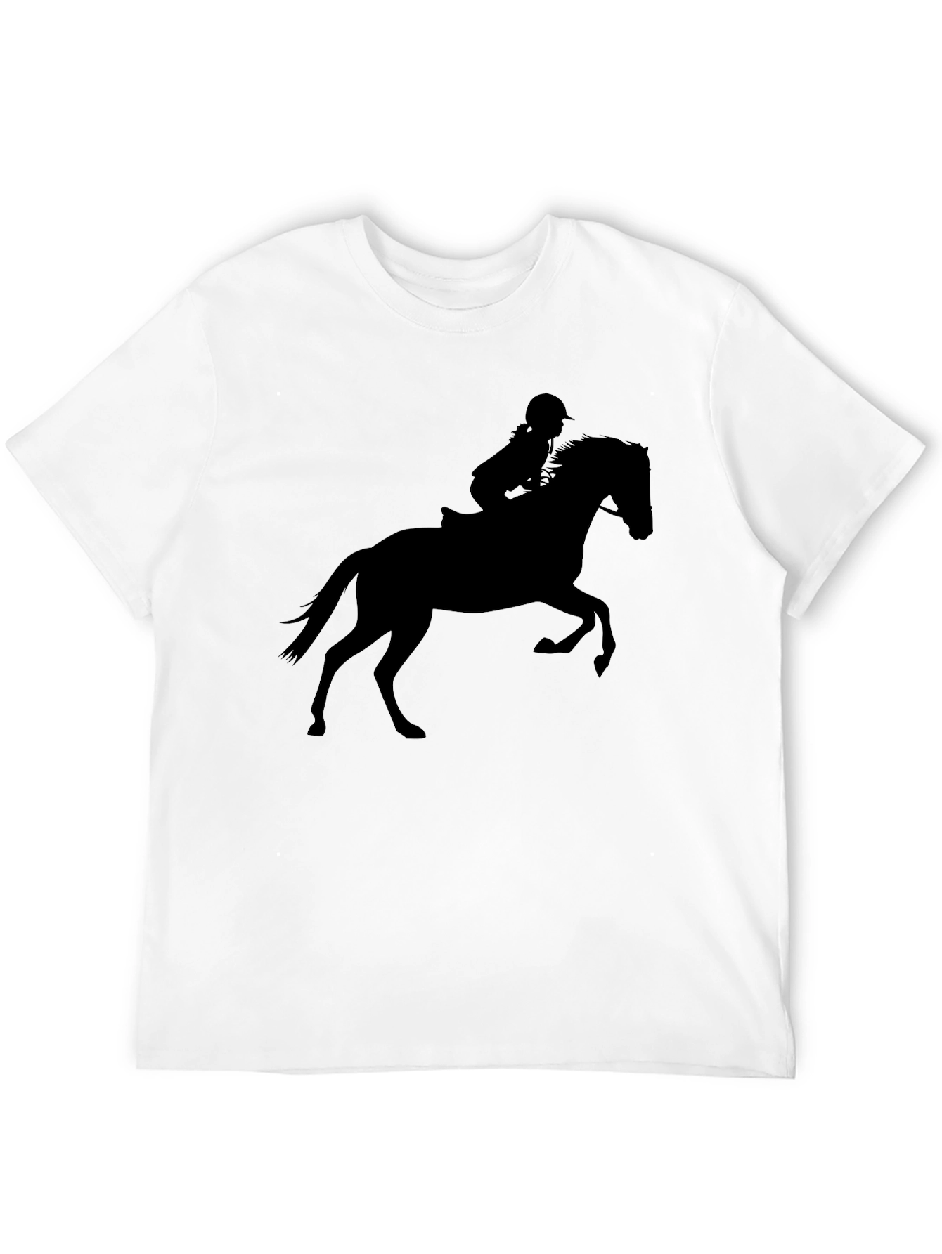 Equestrian Silhouette T-Shirt - Black Cotton Tee