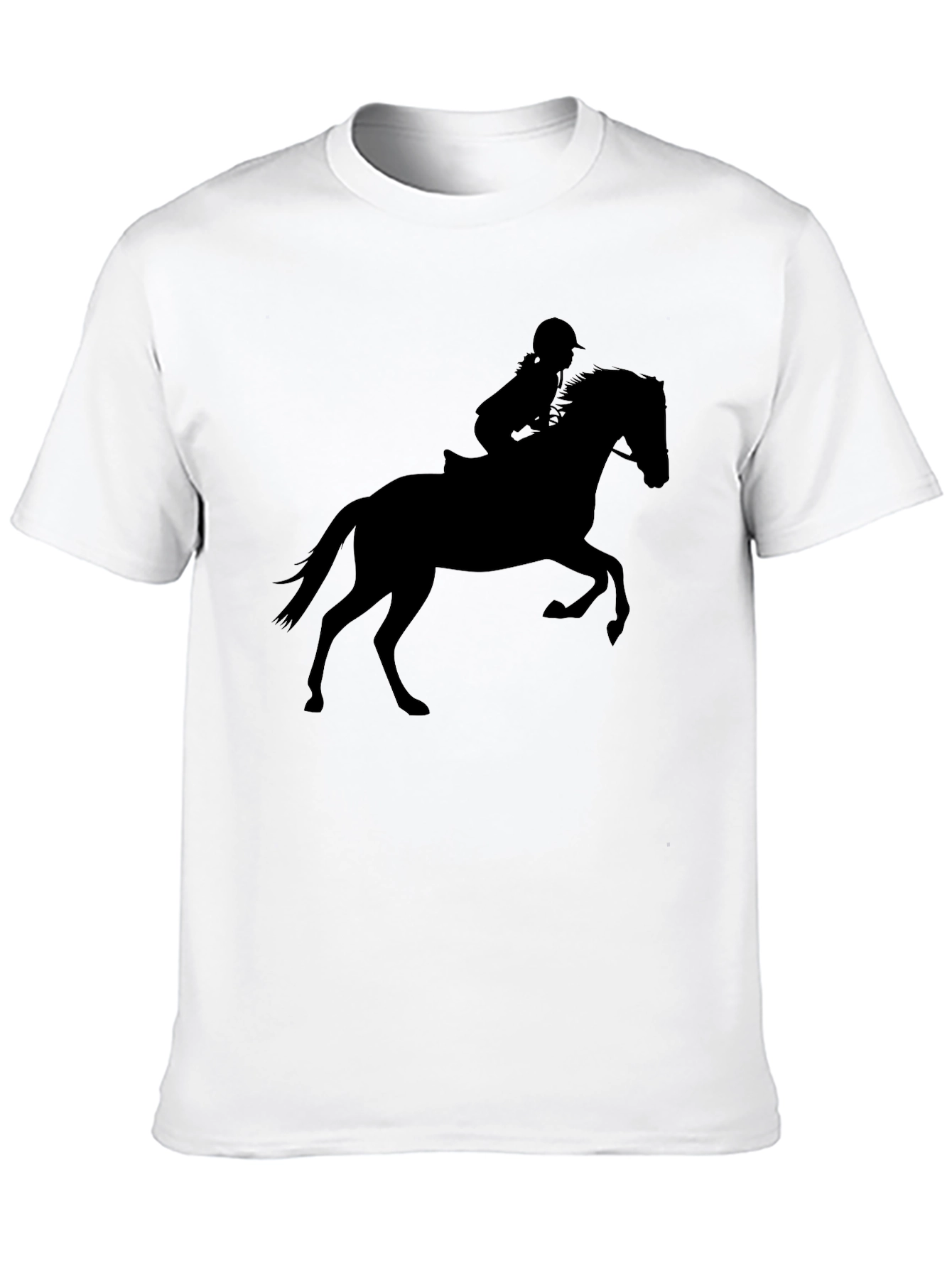 Equestrian Silhouette T-Shirt - Black Cotton Tee