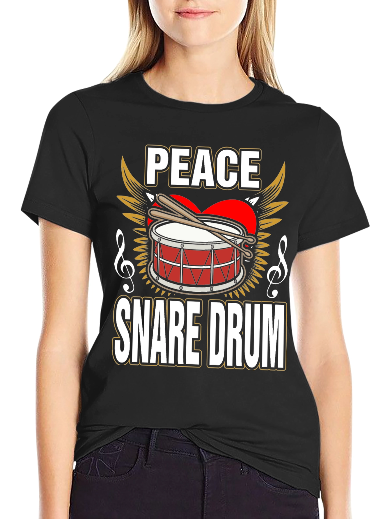 Peace Snare Drum Graphic Tee - Music Lover Shirt