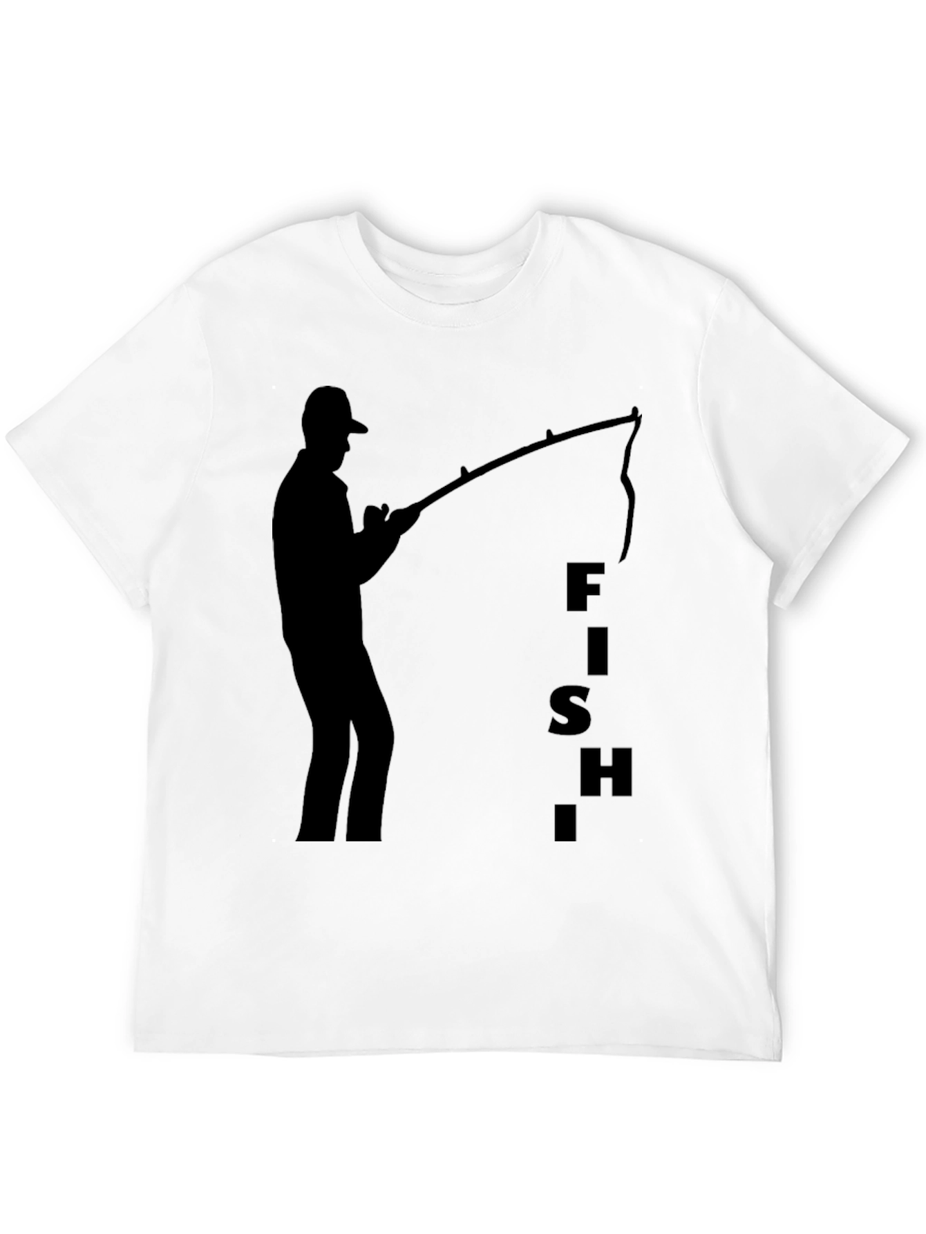 Fishing Silhouette Black T-Shirt