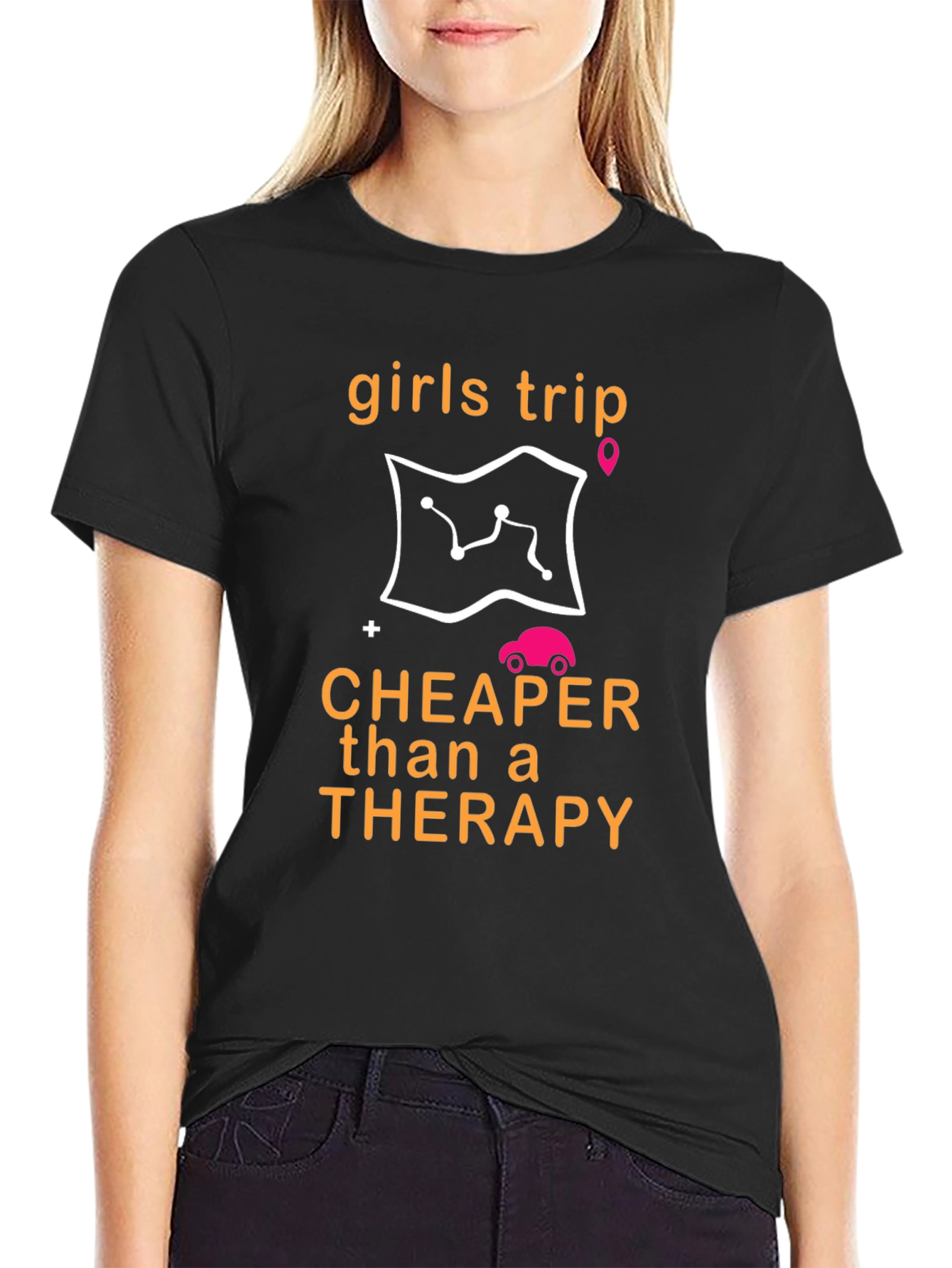 Girls Trip Cheaper Than Therapy Black T-Shirt