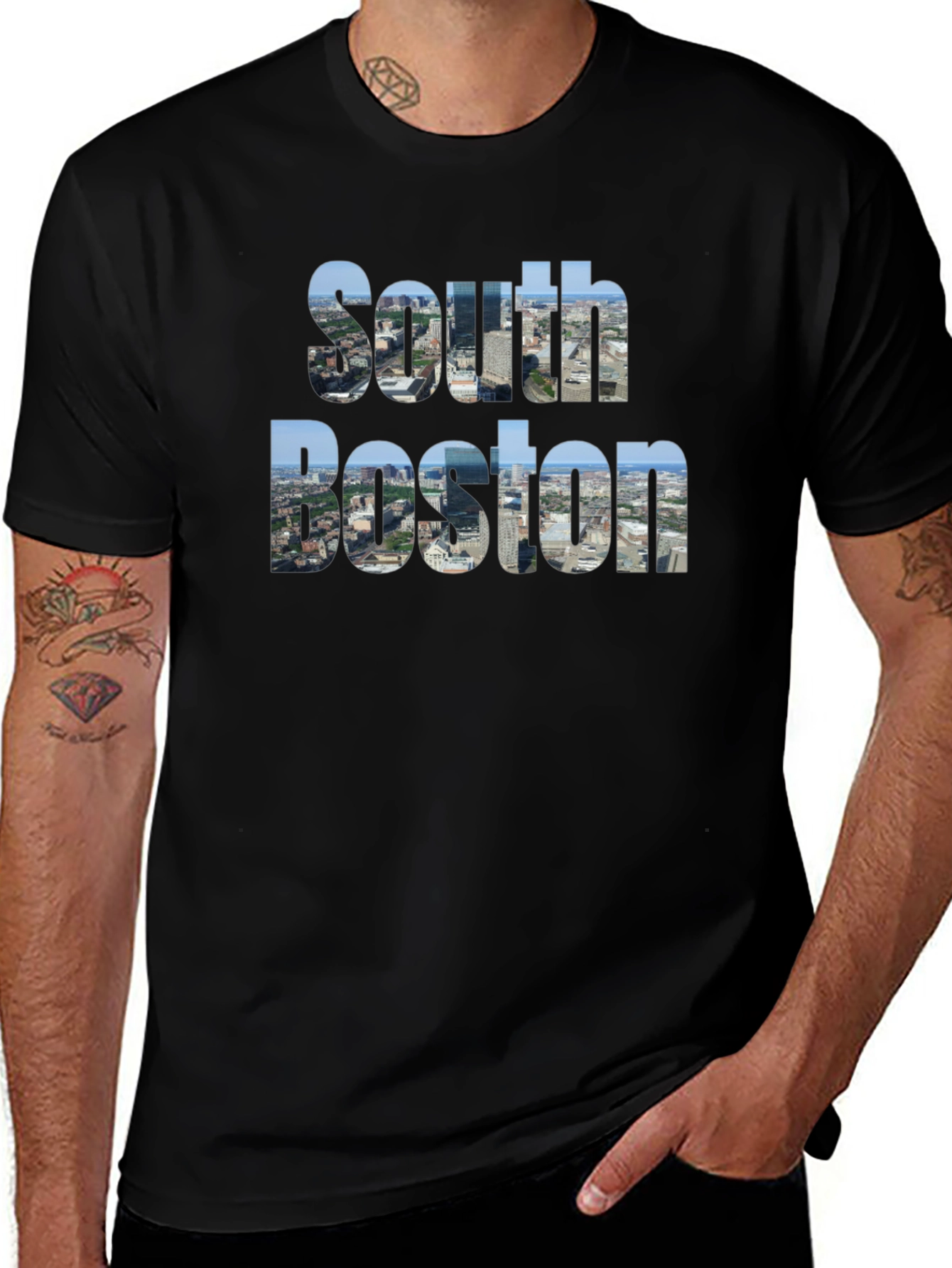 South Boston Skyline Graphic T-Shirt