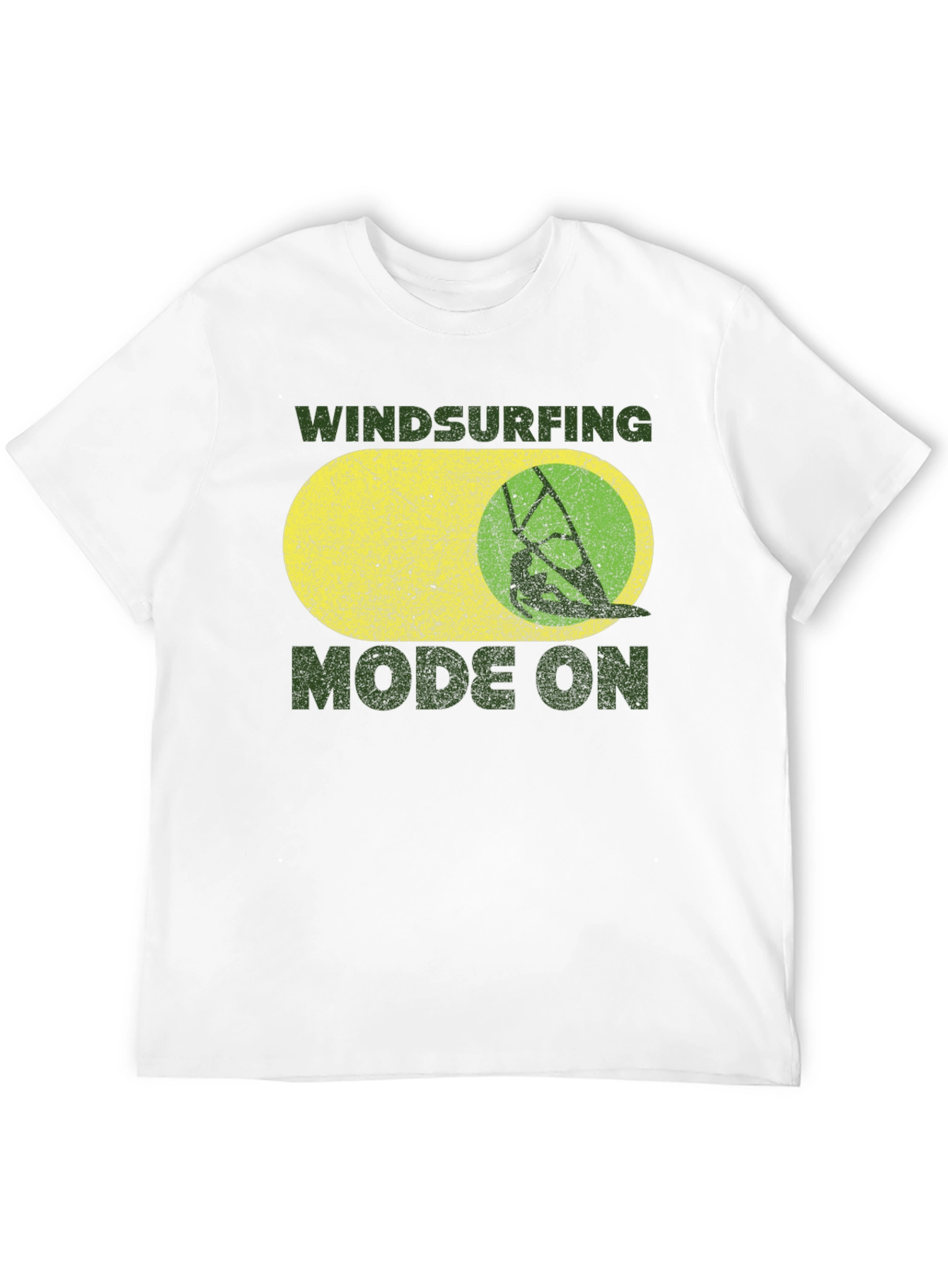 Windsurfing Mode On Black T-Shirt