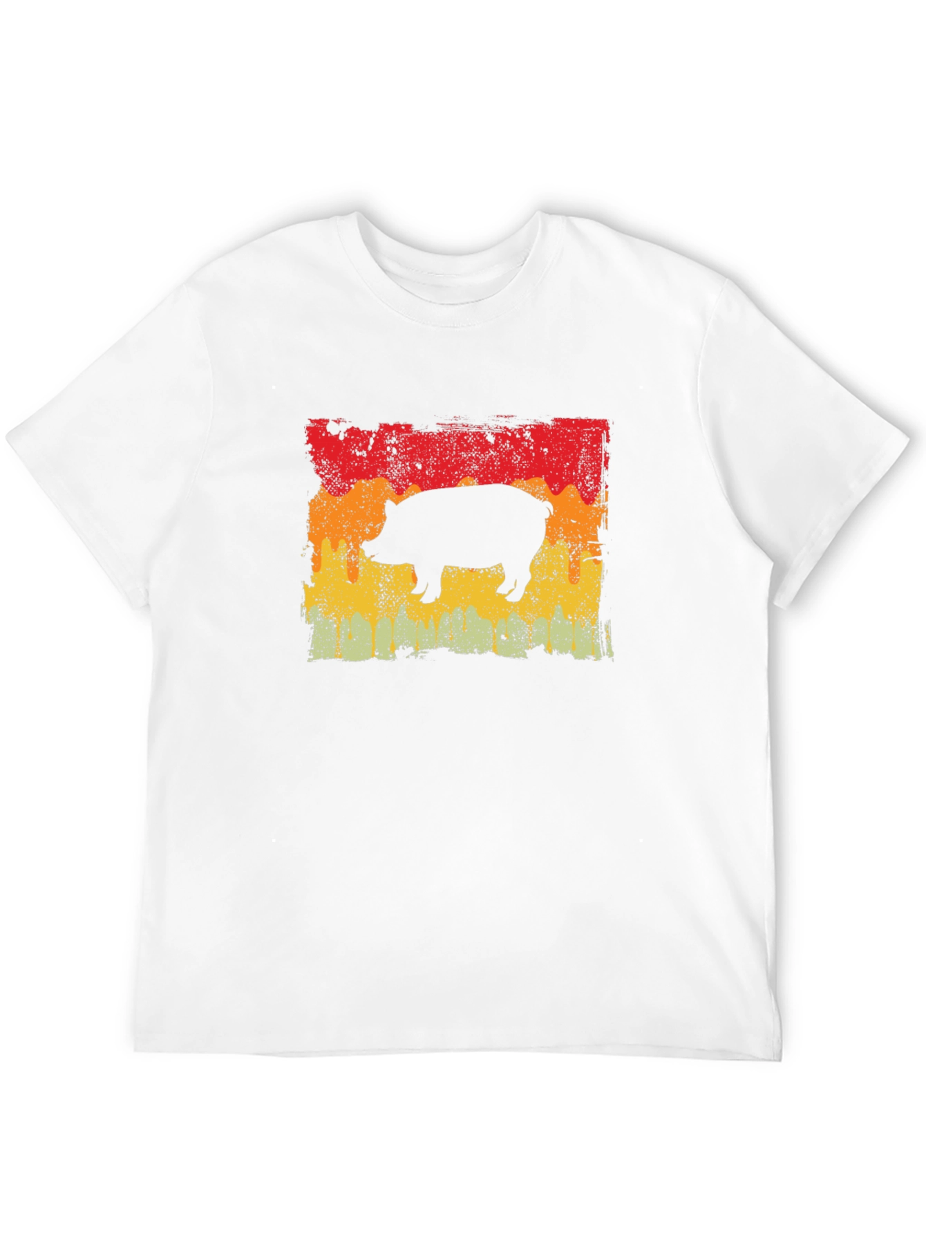 Retro Pig Graphic Tee - Black Cotton T-Shirt