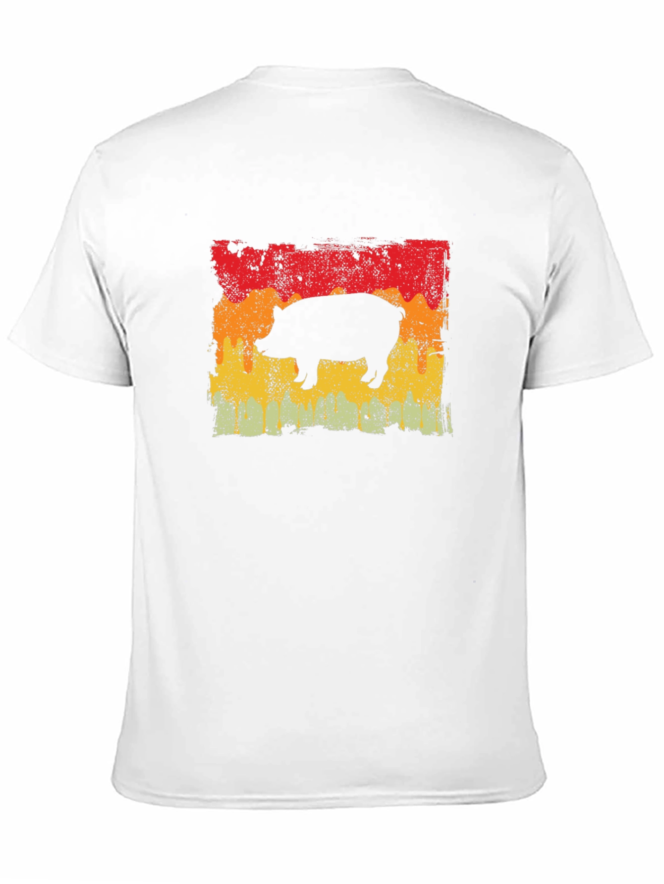 Retro Pig Graphic Tee - Black Cotton T-Shirt