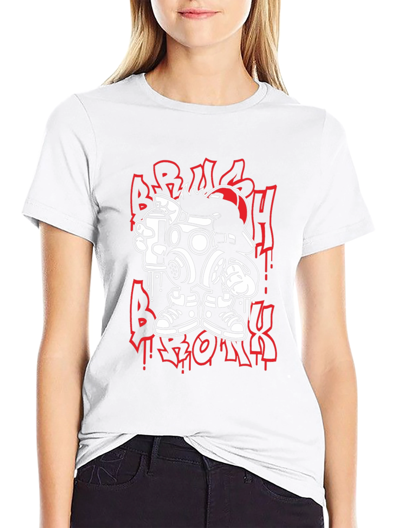 Streetwear Graphic Tee: Cartoon Gas Mask Graffiti Design