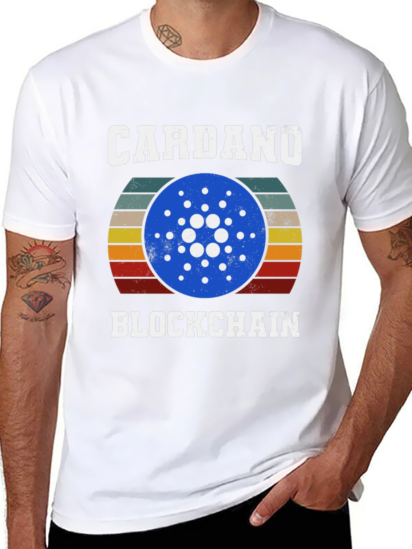 Cardano Blockchain Crypto T-Shirt Retro Design