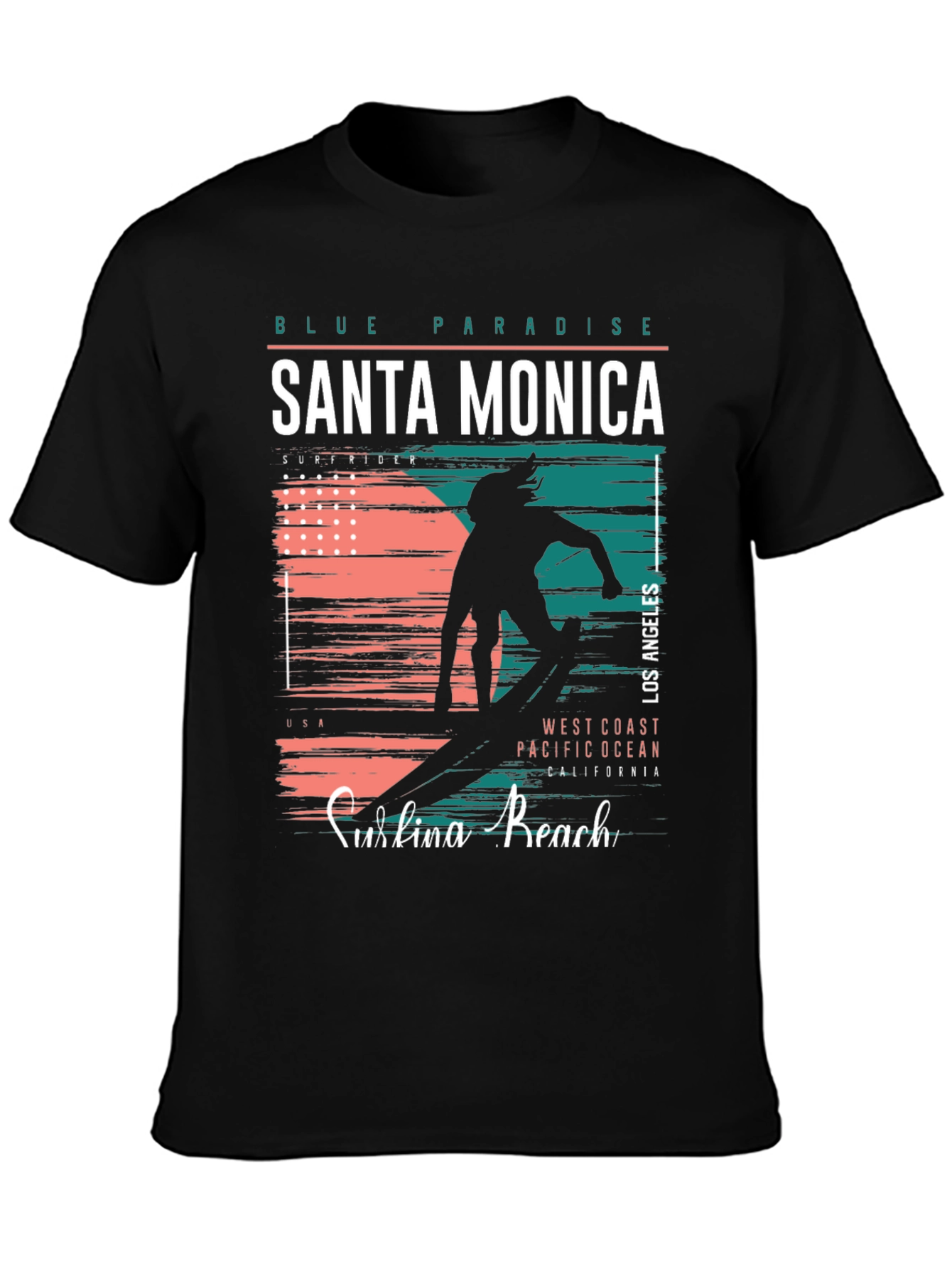Santa Monica Surfer Graphic T-Shirt