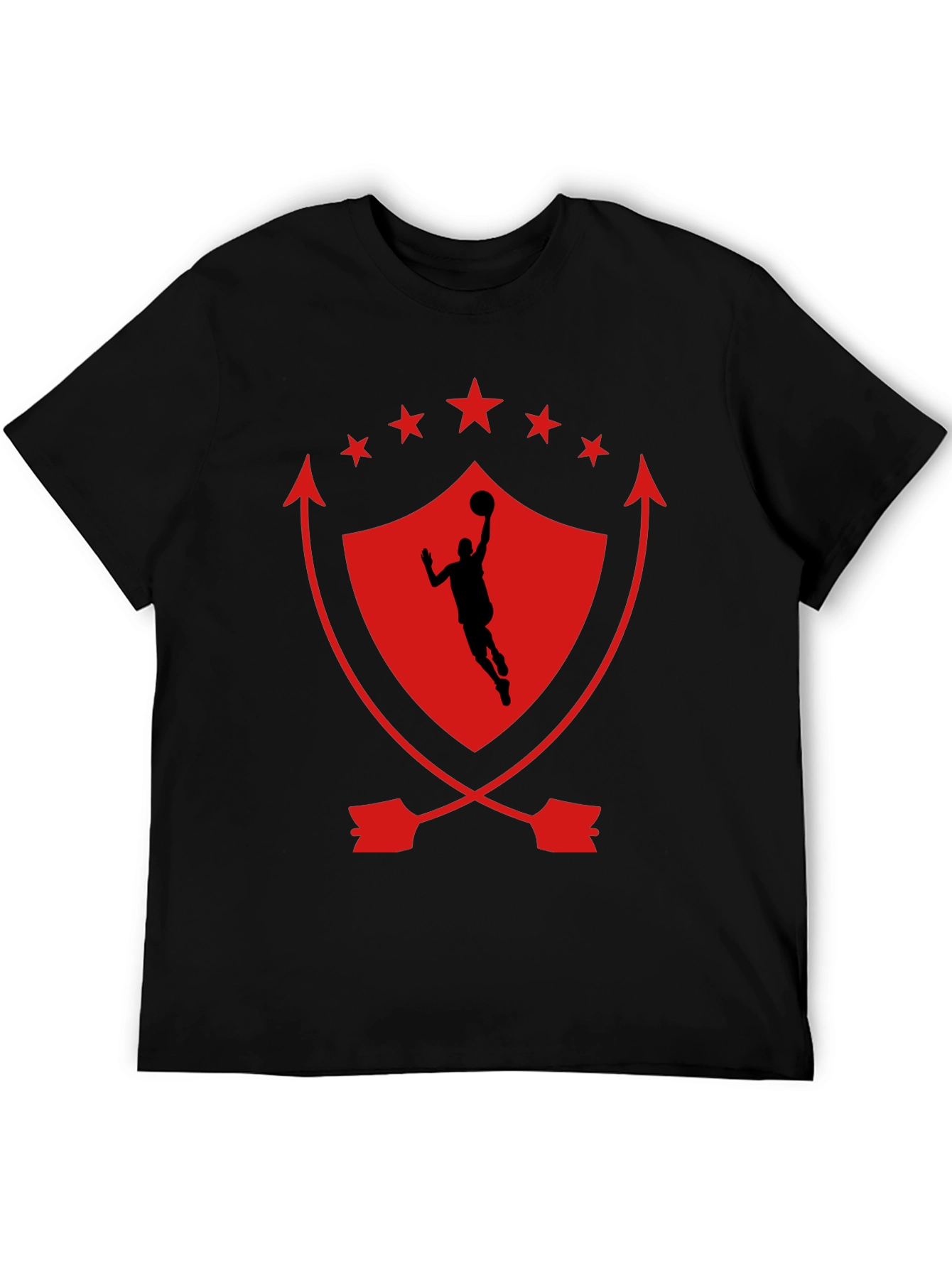 Basketball Shield Graphic T-Shirt - Black
