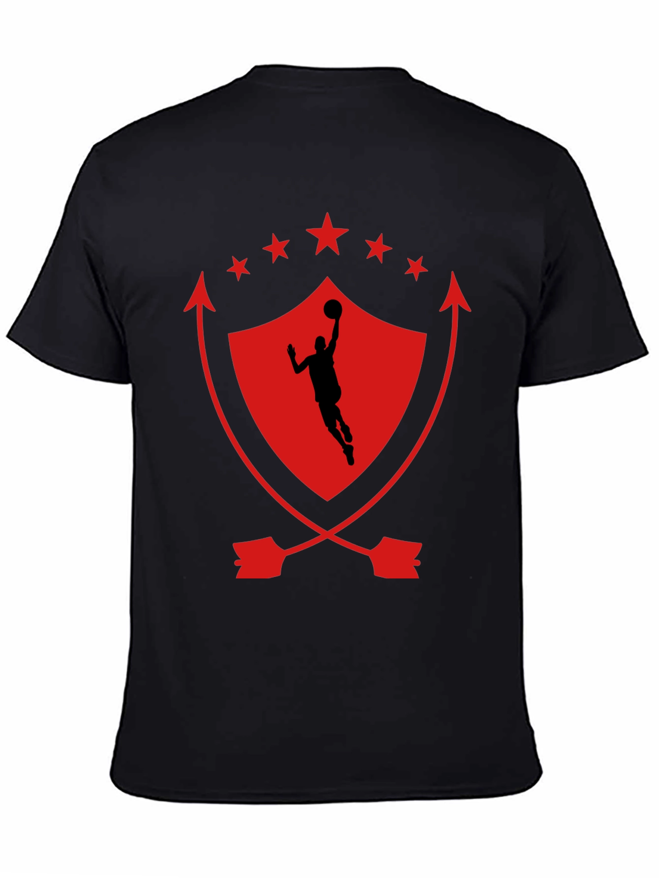 Basketball Shield Graphic T-Shirt - Black