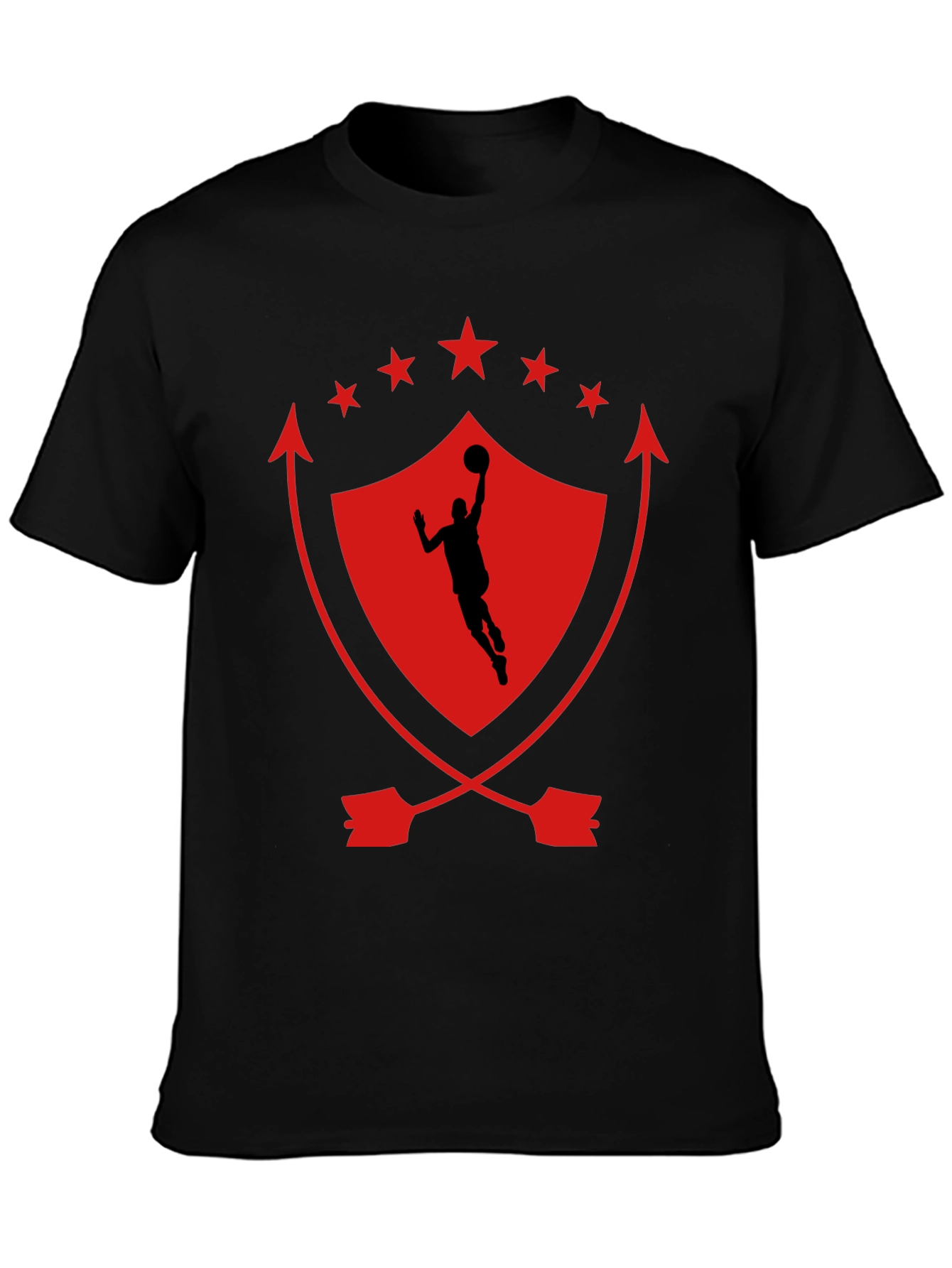 Basketball Shield Graphic T-Shirt - Black