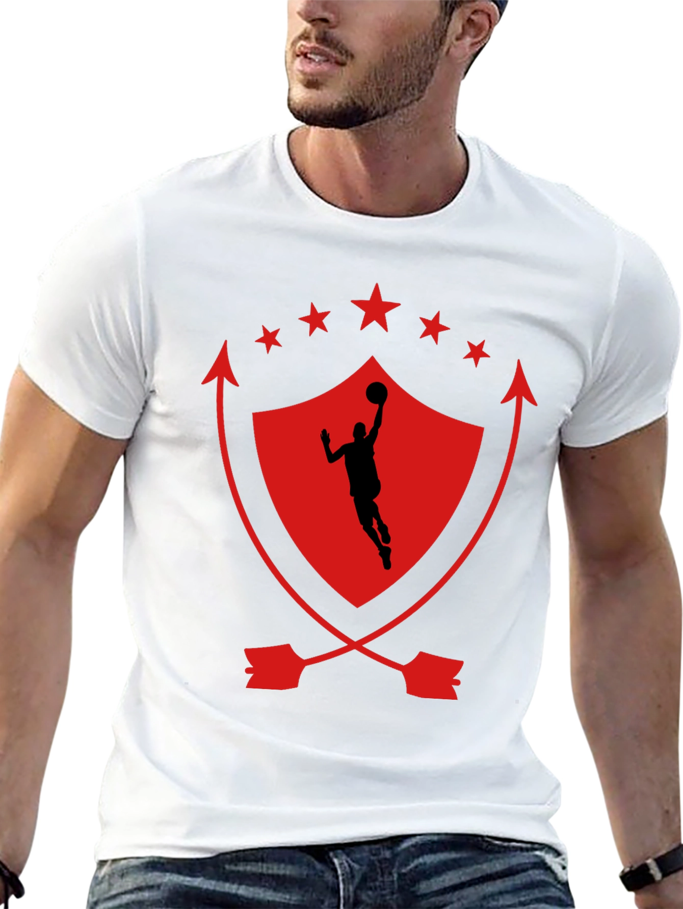 Basketball Shield Graphic T-Shirt - Black