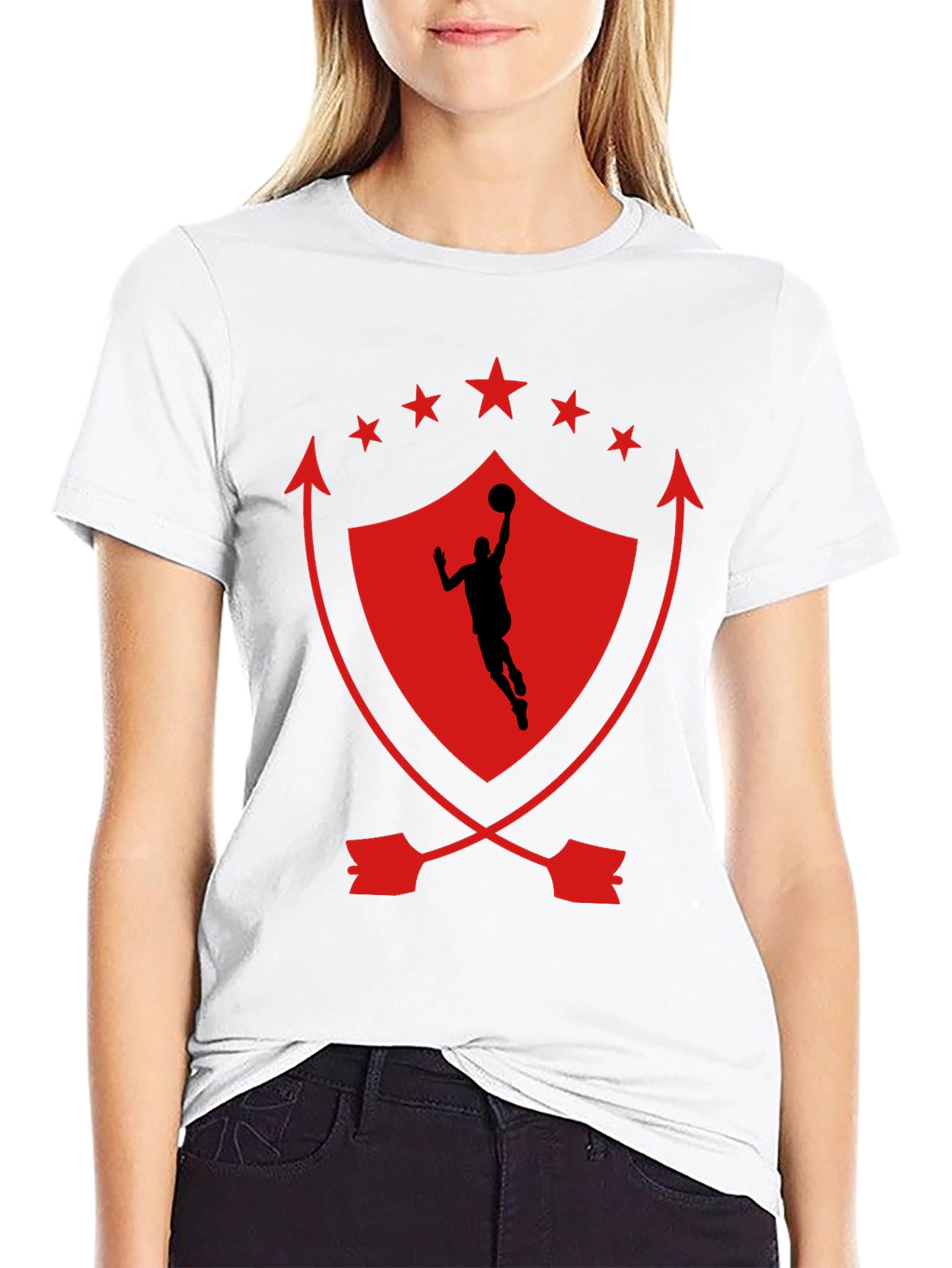 Basketball Shield Graphic T-Shirt - Black